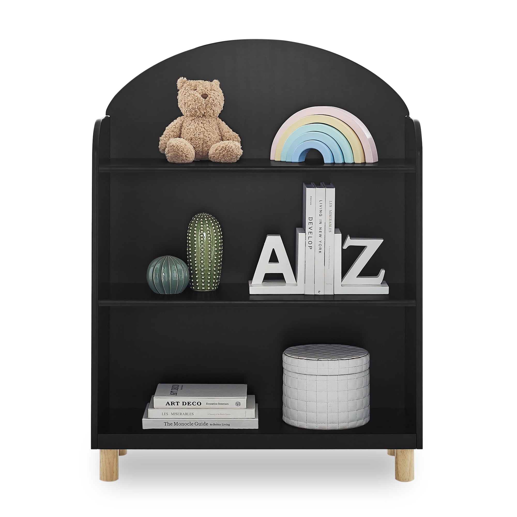 Delta Children Reese 3-Shelf Bookcase, Ebony/Natural