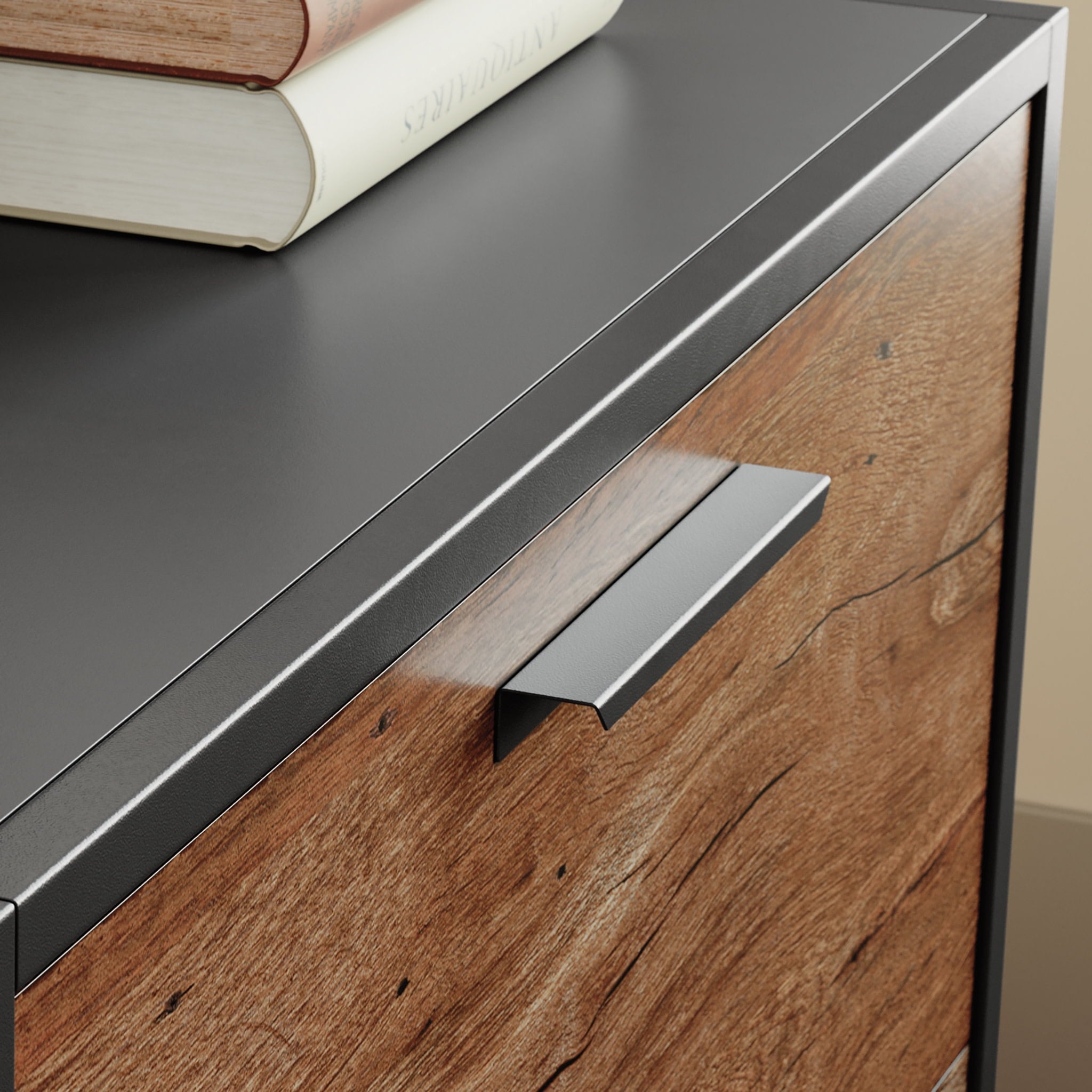 Sauder Boulevard Cafe Industrial 2-Drawer Lateral File Cabinet, Black Finish