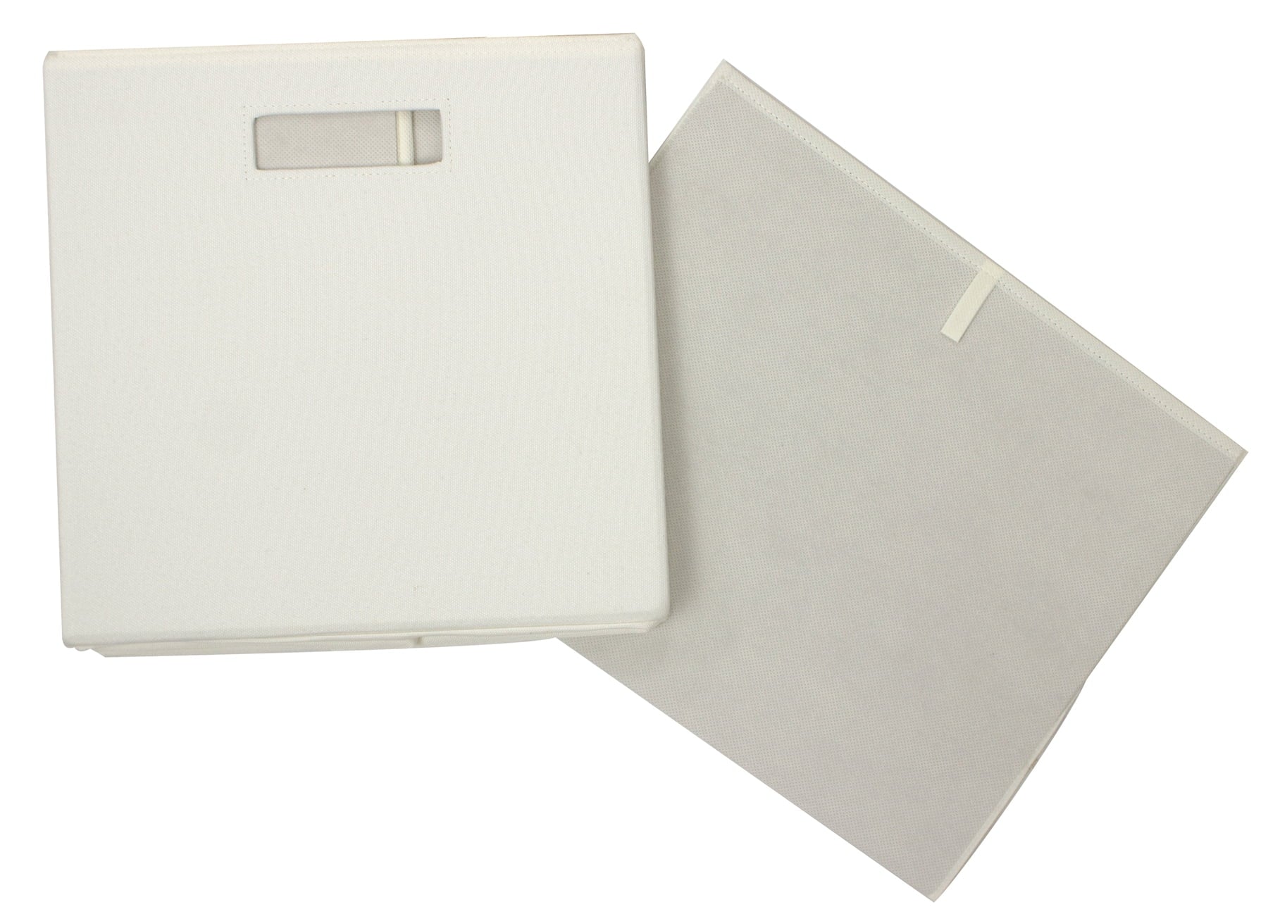 Better Homes & Gardens Fabric Cube Storage Bins (12.75" x 12.75"), Ivory, 2 Pack
