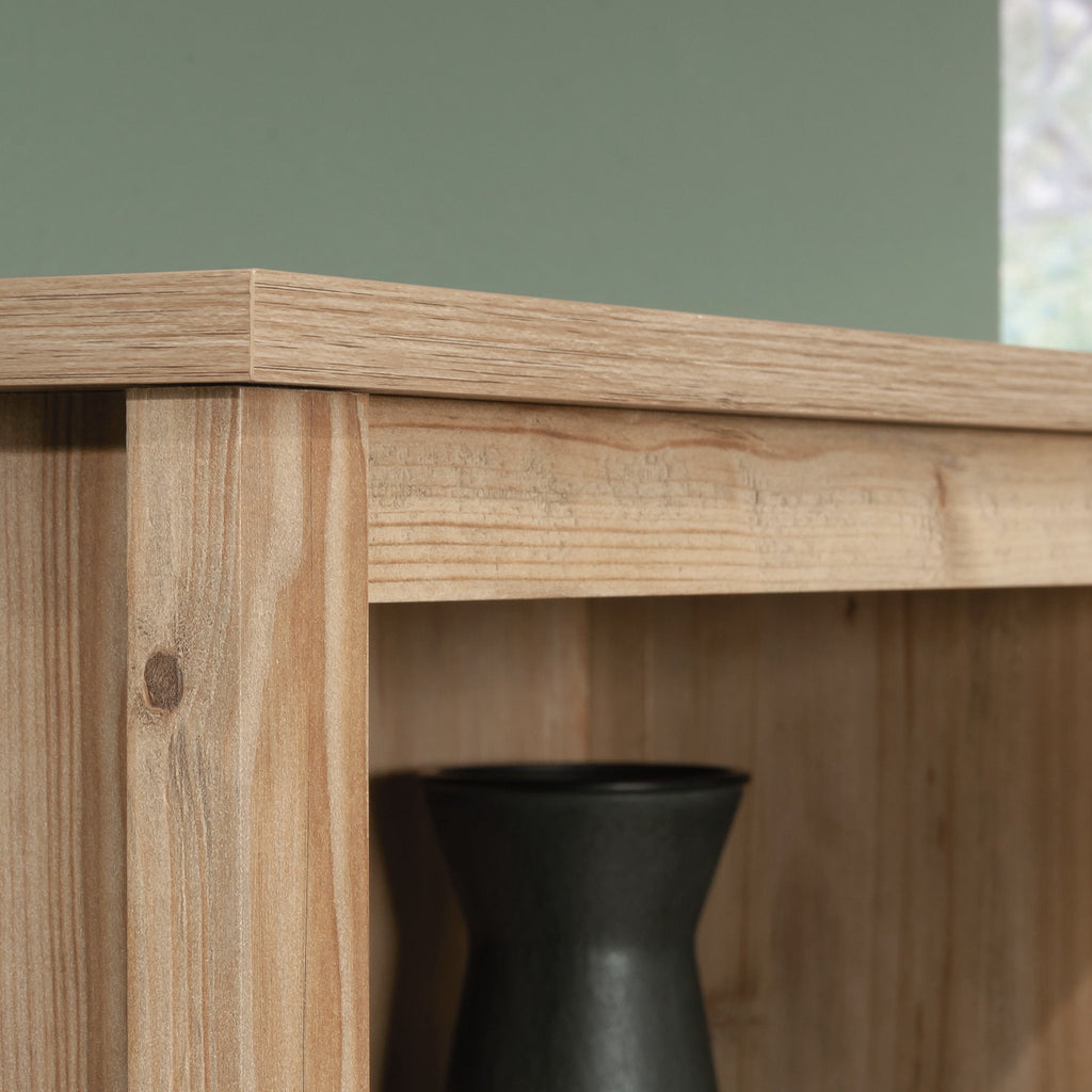 Sauder Select Engineered Wood Bookcase with Doors in Khaki Pine Finish