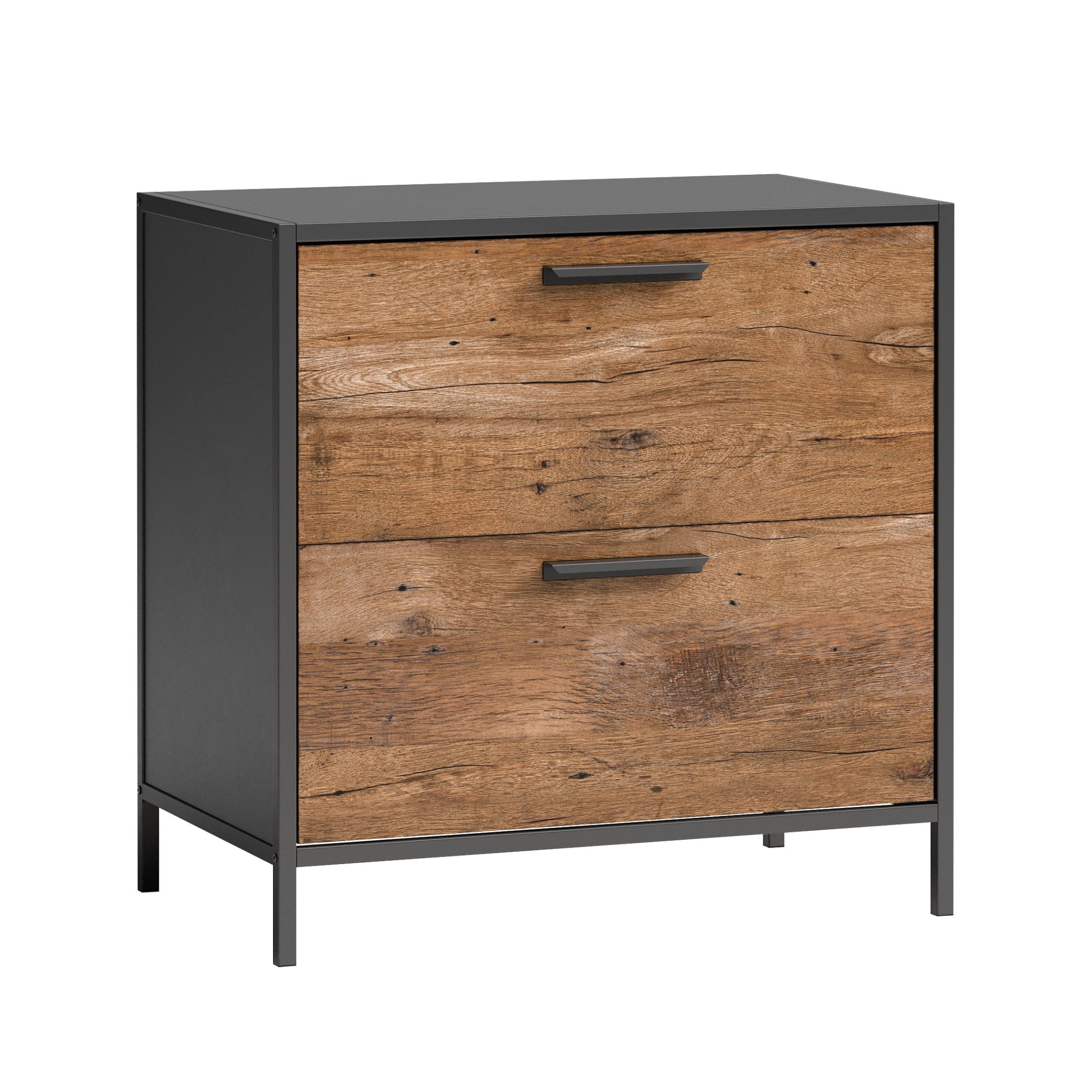 Sauder Boulevard Cafe Industrial 2-Drawer Lateral File Cabinet, Black Finish