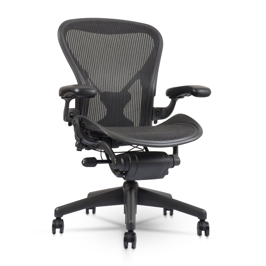  Herman Miller Aeron Chair Size B (𝙍𝙚𝙛𝙪𝙧𝙗𝙞𝙨𝙝𝙚𝙙) – Fully Loaded PostureFit Clip‑Latch Adjustable Arms and 12‑Year Warranty along with 3 Yr Mechanical Warranty
