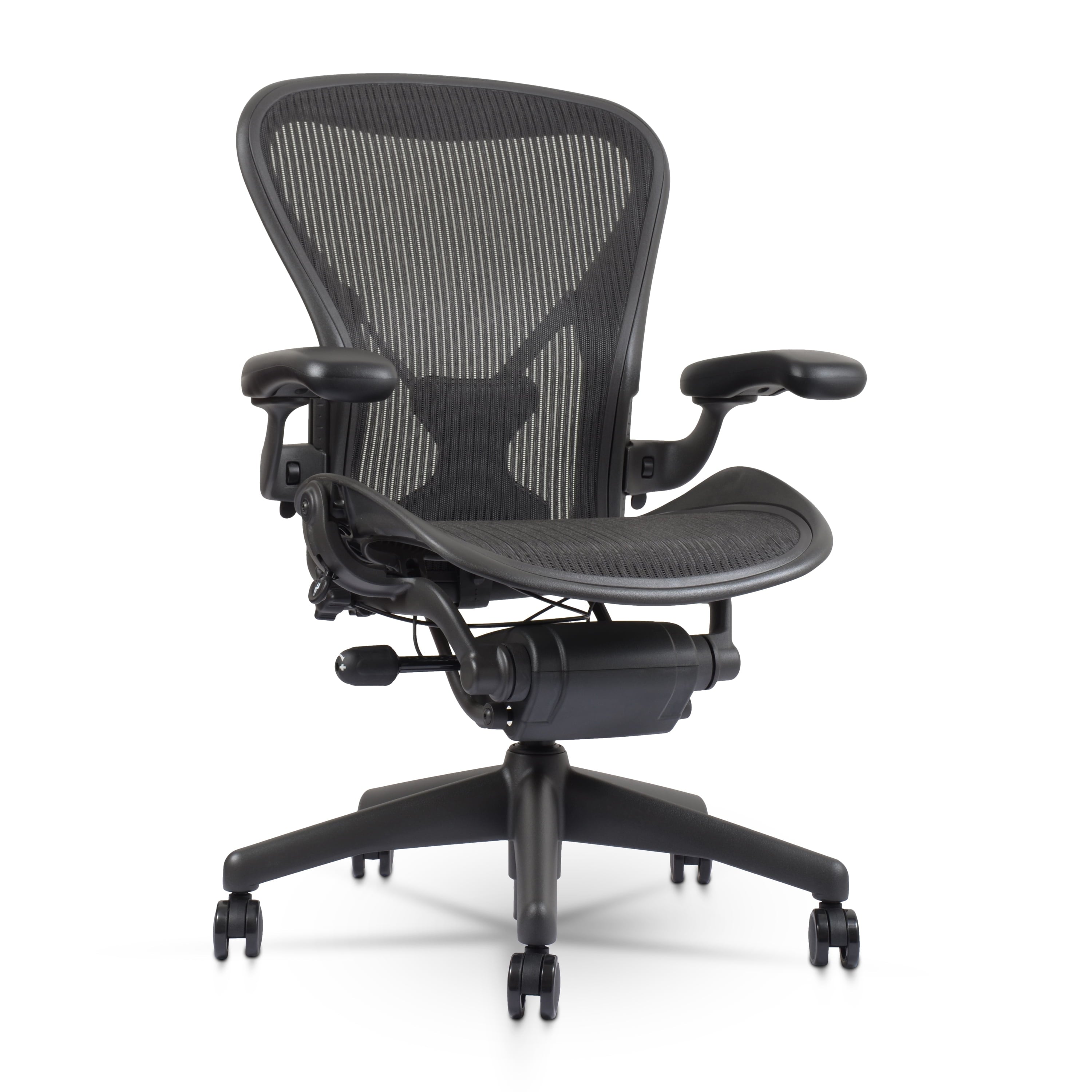  Herman Miller Aeron Chair Size B (𝙍𝙚𝙛𝙪𝙧𝙗𝙞𝙨𝙝𝙚𝙙) – Fully Loaded PostureFit Clip‑Latch Adjustable Arms and 12‑Year Warranty along with 3 Yr Mechanical Warranty