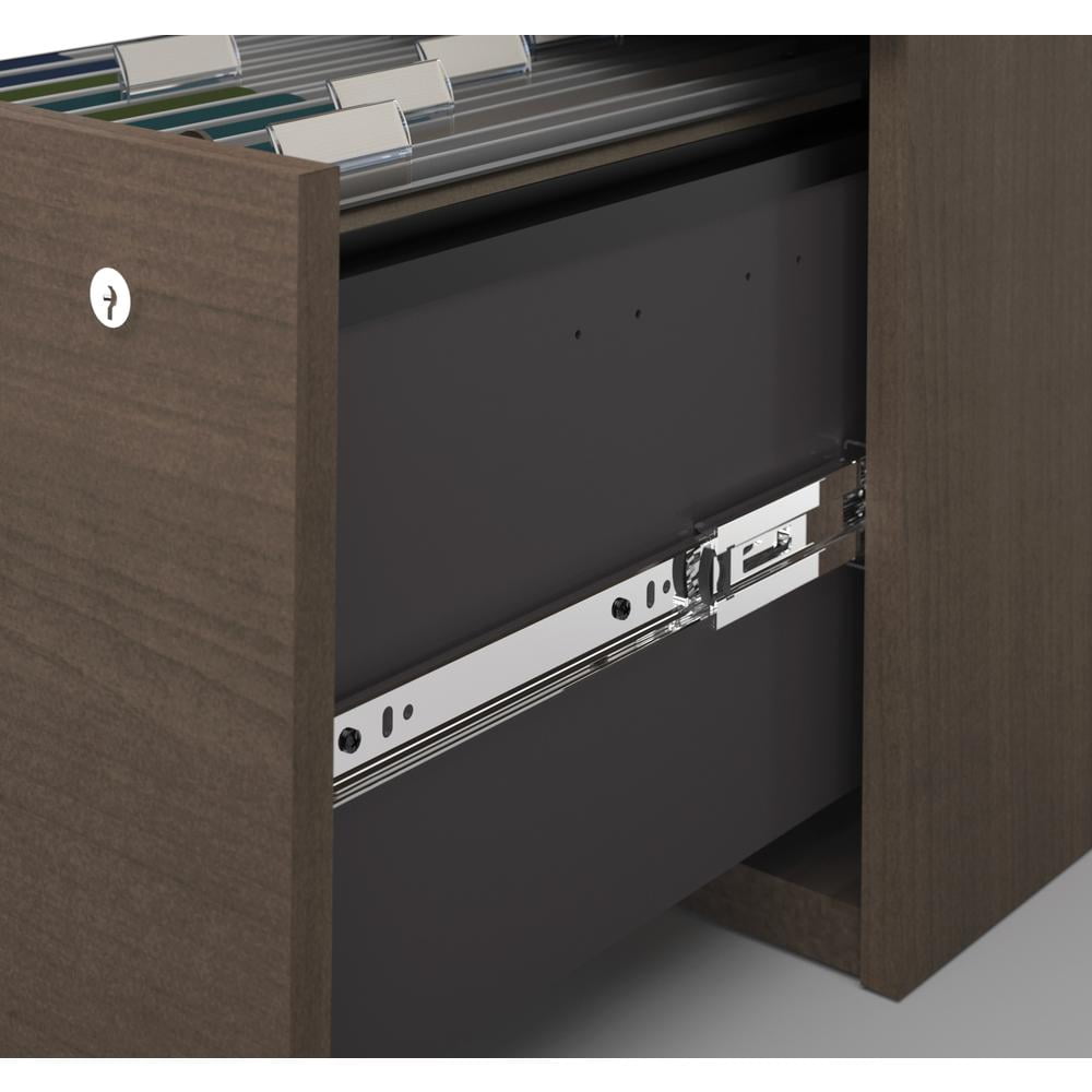 Bestar Logan Contemporary Wood Mahogany 4 Piece U Shaped Computer Desk