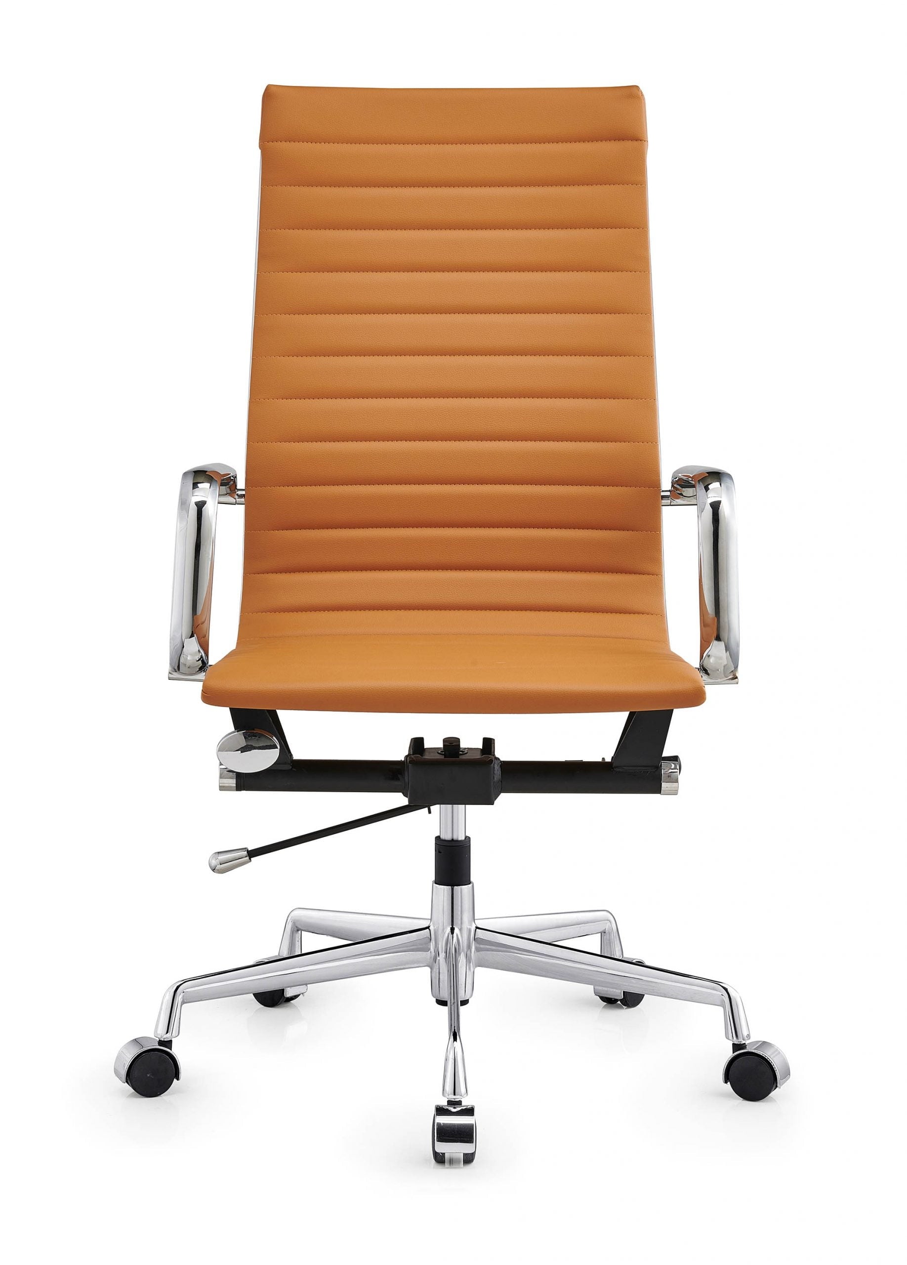 LUXMOD High Back Executive Office Chair with Armrest Black Adjustable Swivel Chair in Durable Vegan Leather Ergonomic Desk Chair for Extra Back and Lumbar Support – Terracotta