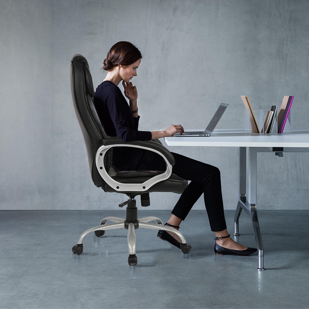 BestOffice Ergonomic Gaming Chair w/Lumbar Support, Rolling Swivel Office Chair for Adults, Black