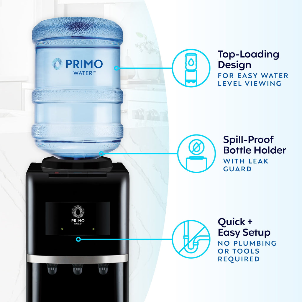 Primo Water® Top Loading Pro 3 Temp Water Dispenser, Black & Stainless Steel
