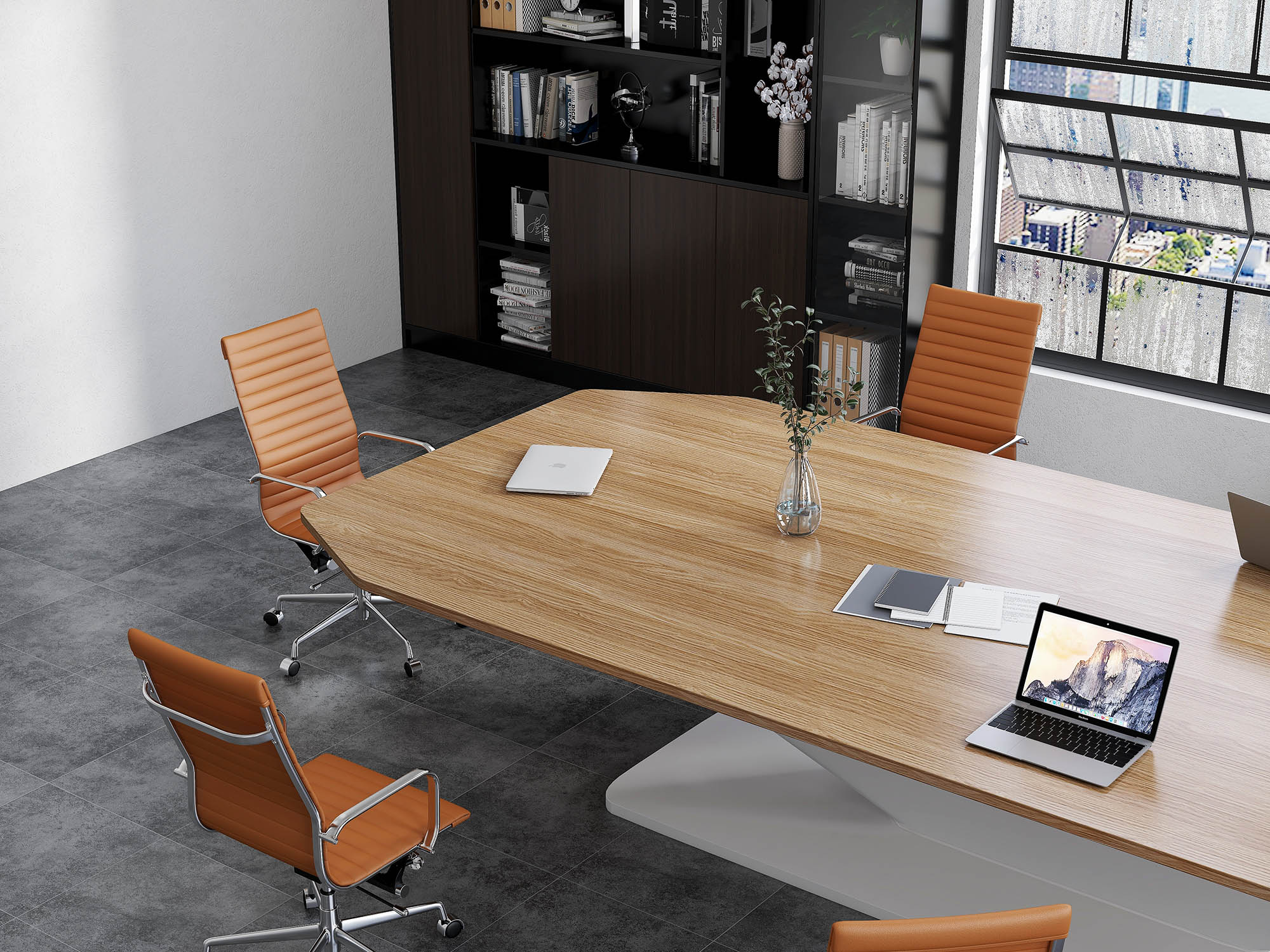 LUXMOD High Back Executive Office Chair with Armrest Black Adjustable Swivel Chair in Durable Vegan Leather Ergonomic Desk Chair for Extra Back and Lumbar Support – Terracotta