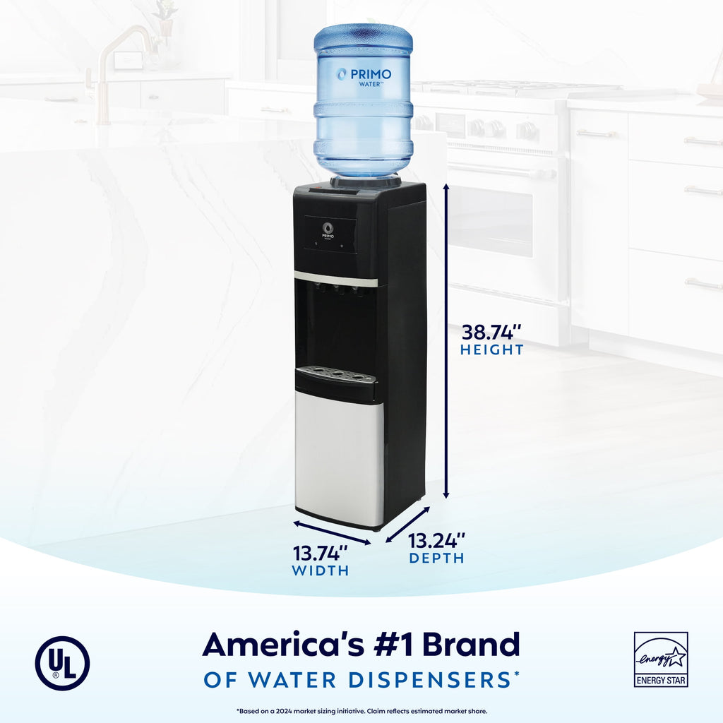 Primo Water® Top Loading Pro 3 Temp Water Dispenser, Black & Stainless Steel