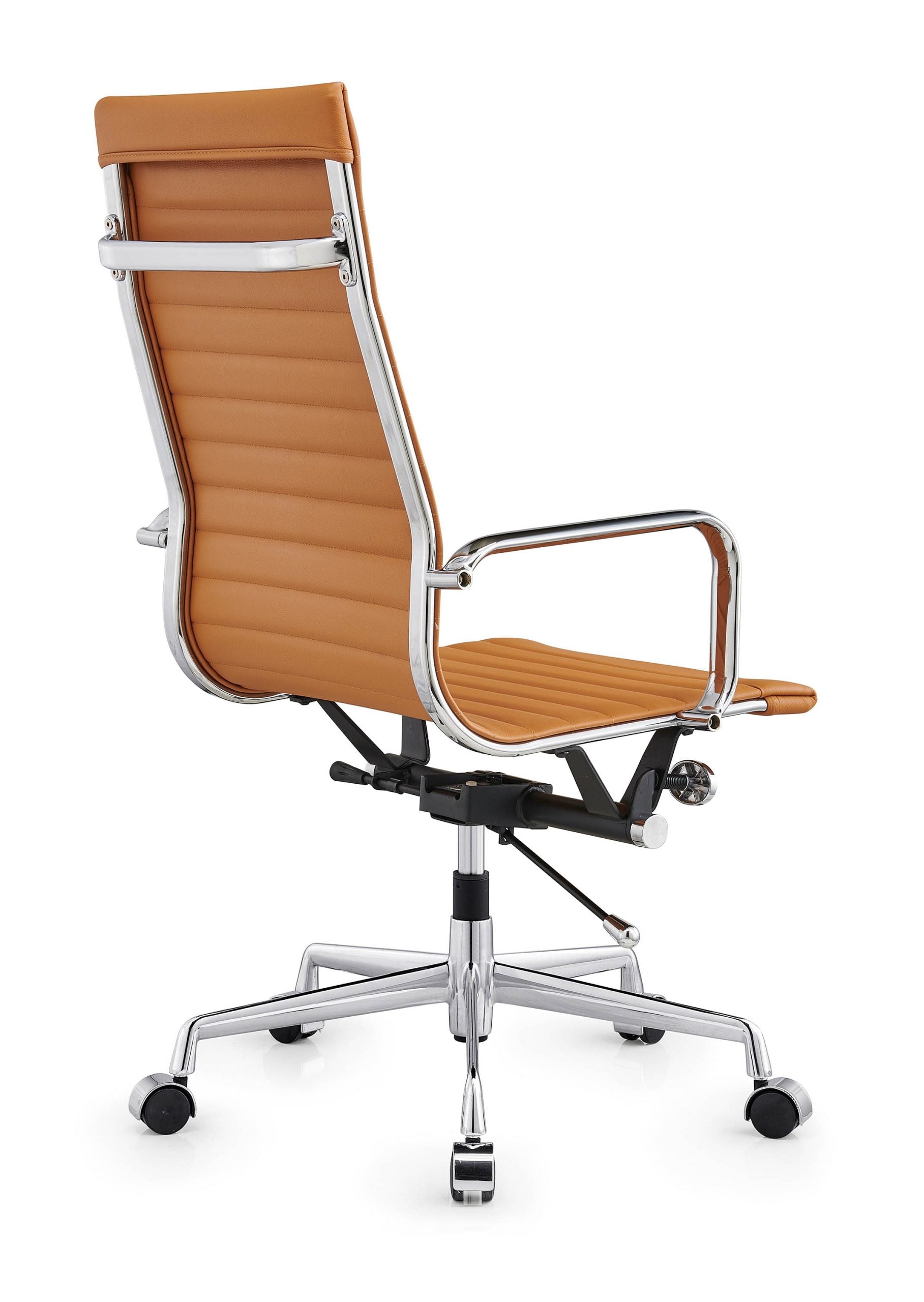 LUXMOD High Back Executive Office Chair with Armrest Black Adjustable Swivel Chair in Durable Vegan Leather Ergonomic Desk Chair for Extra Back and Lumbar Support – Terracotta