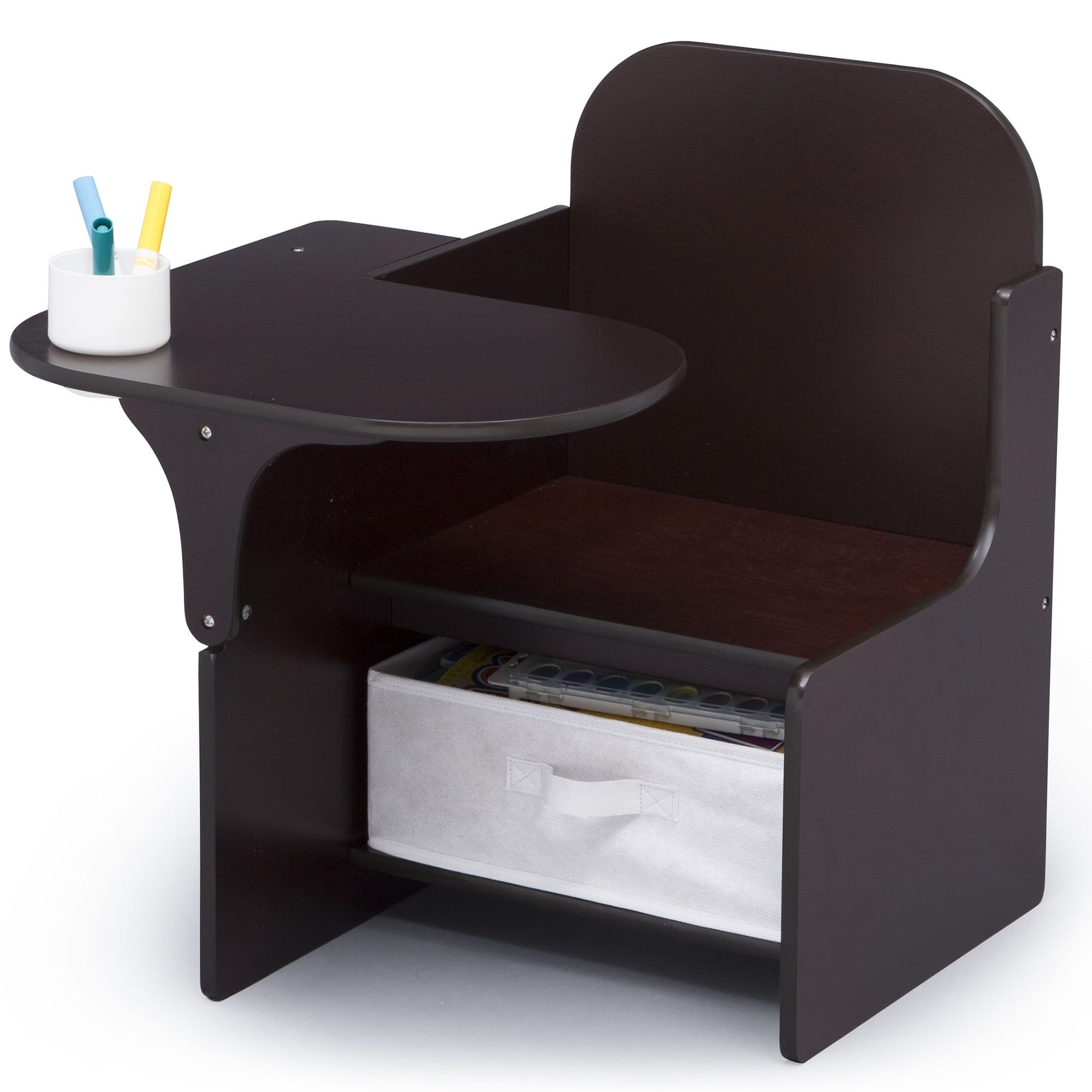 Delta Children Classic Chair Desk With Storage Bin, Dark Chocolate