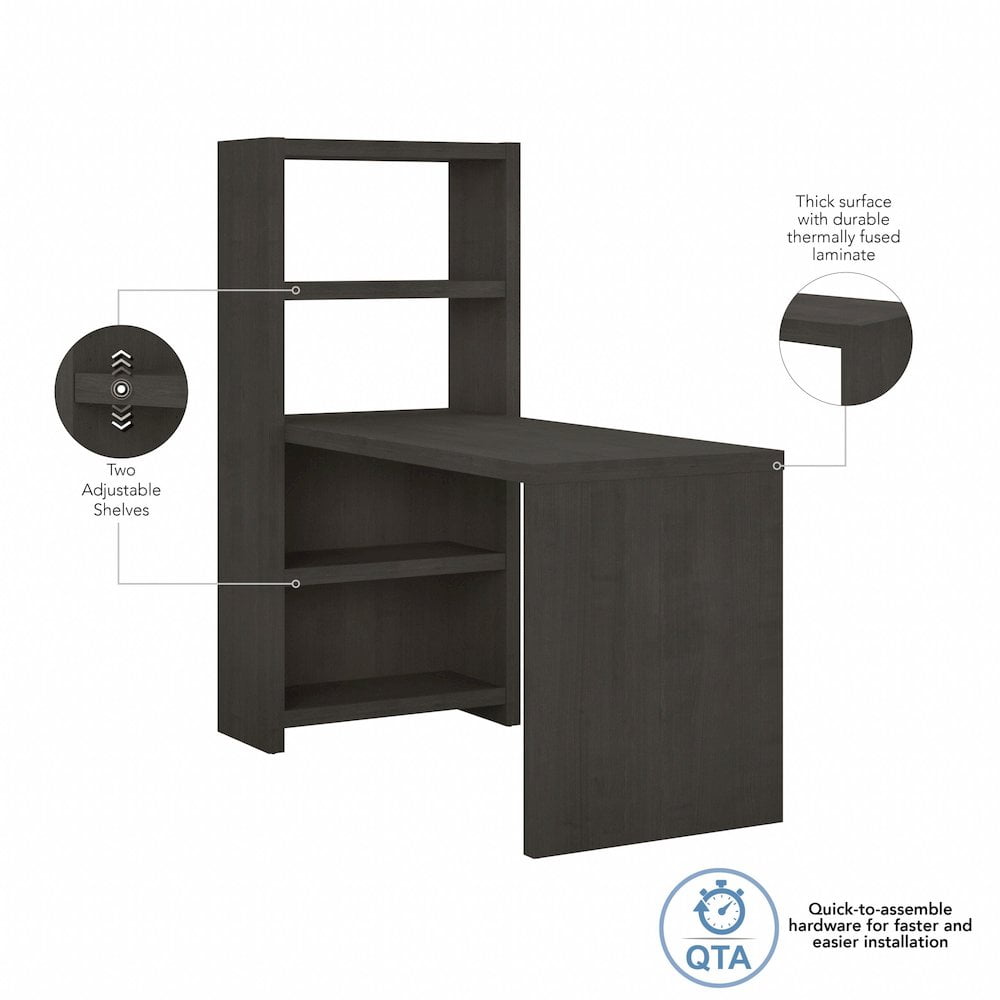 Echo 56W Craft Table in Charcoal Maple - Engineered Wood