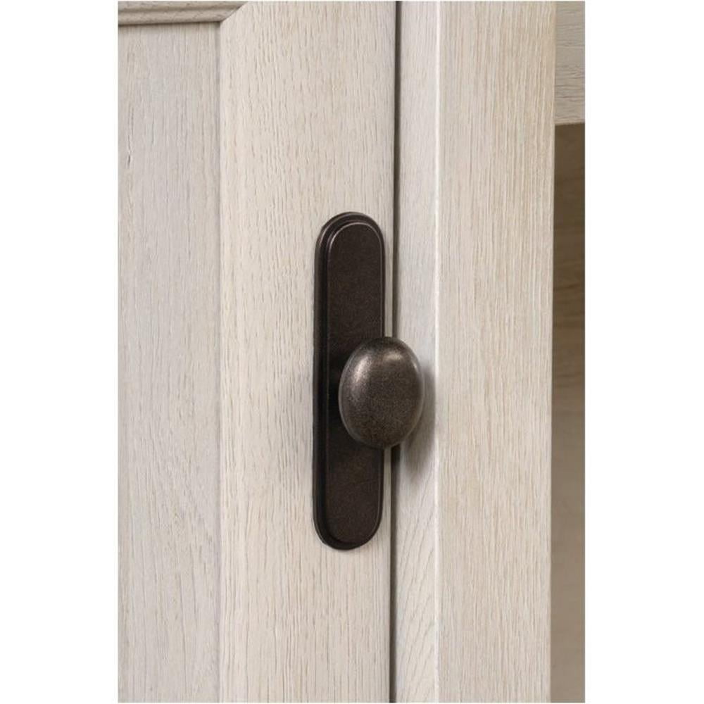 Pemberly Row Wood Computer Desk with Computer Storage and Keyboard Drawer, Chalked Chestnut