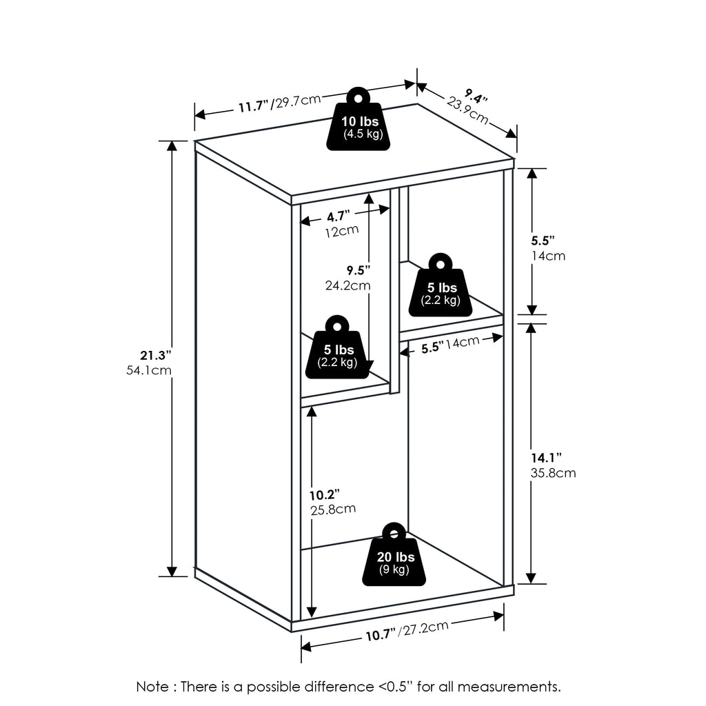Furinno Daly 3-Cube Irregular Cubes Bookcase, Bookshelf, Storage Organizer, Amber Pine