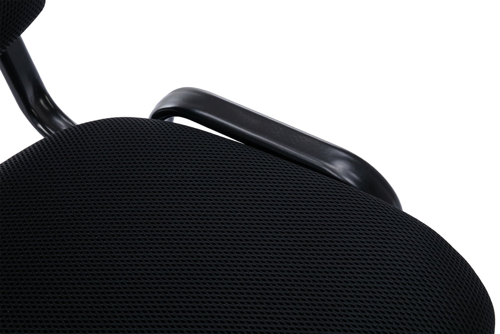 Guyou Set of 5 Black Stackable Conference Room Chairs with Flip-up Tablet Arm, Mesh Reception Chair with Back, Ergonomic Office Chairs, Visitor Chairs for Conference Room Training Room School