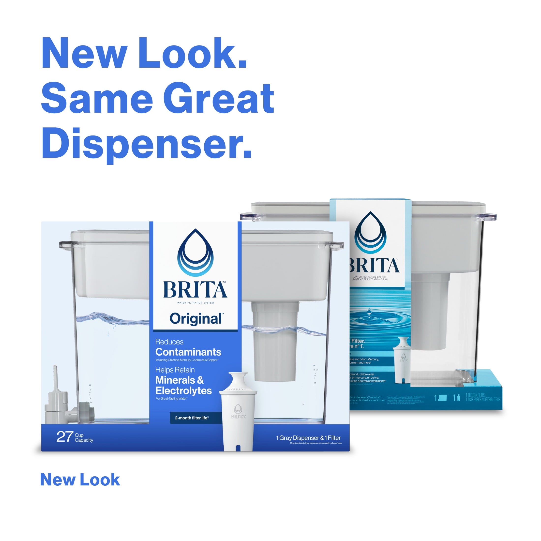 Brita Extra Large Ultramax 27 Cup Grey Filtered Water Dispenser with 1 Standard Filter