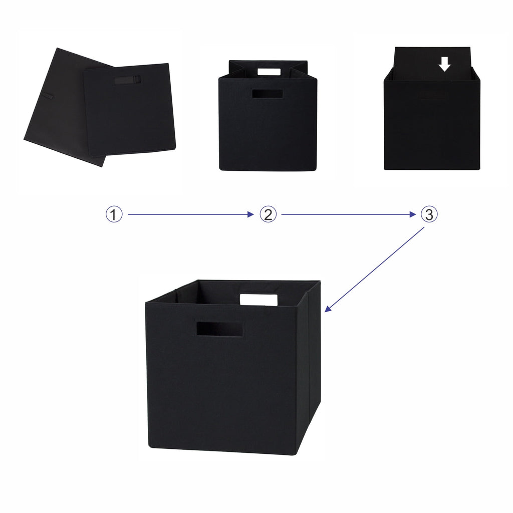 Better Homes & Gardens Collapsible Fabric Cube Storage Bin, Rich Black