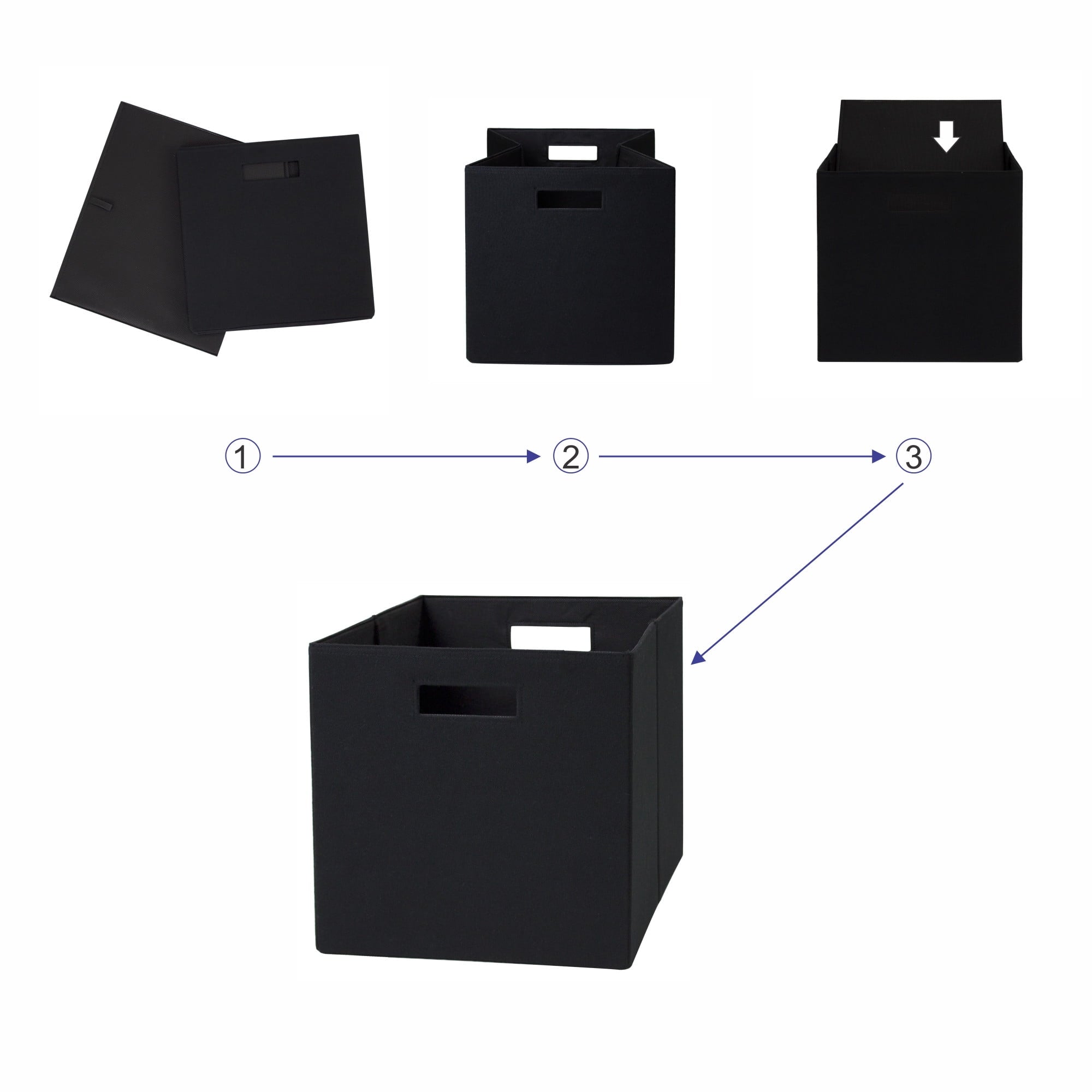 Better Homes & Gardens Collapsible Fabric Cube Storage Bin, Rich Black
