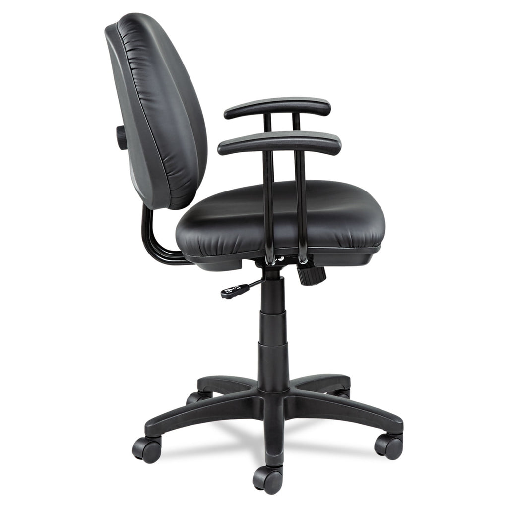 Alera Interval Series Swivel/Tilt Task Chair, Bonded Leather Seat/Back, up to 275 lb, Black