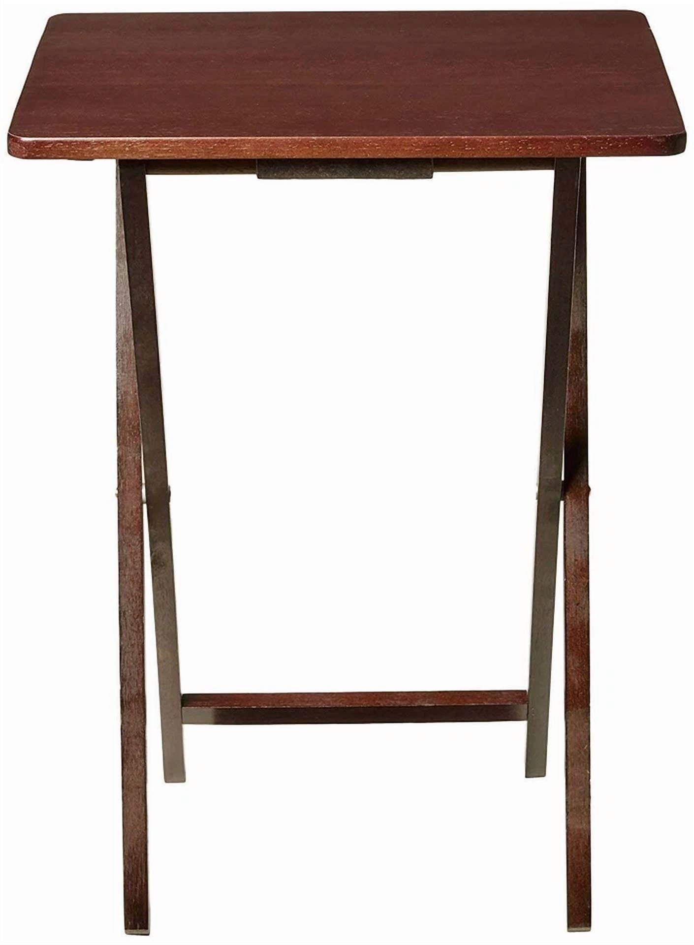 Indoor Single Folding Tv Tray Table - Walnut L 19 X W 15 X H 26