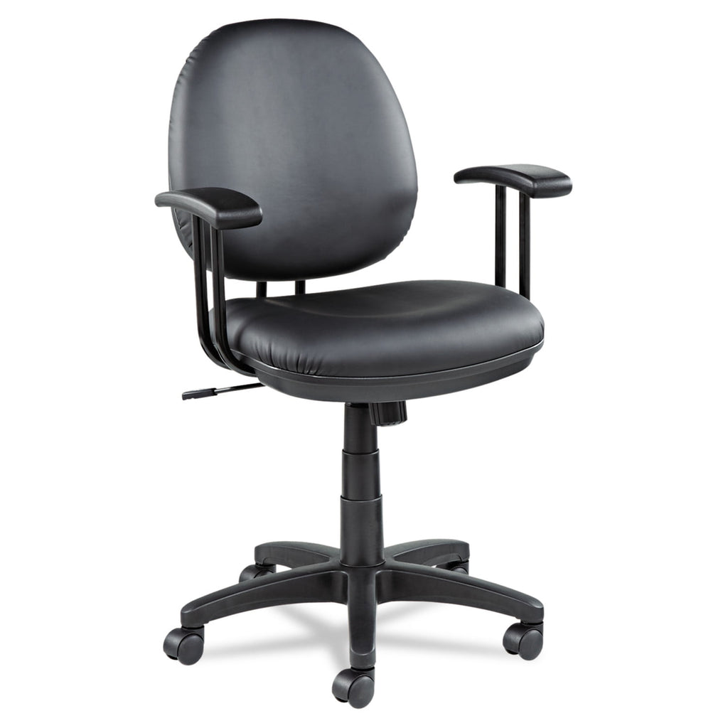 Alera Interval Series Swivel/Tilt Task Chair, Bonded Leather Seat/Back, up to 275 lb, Black