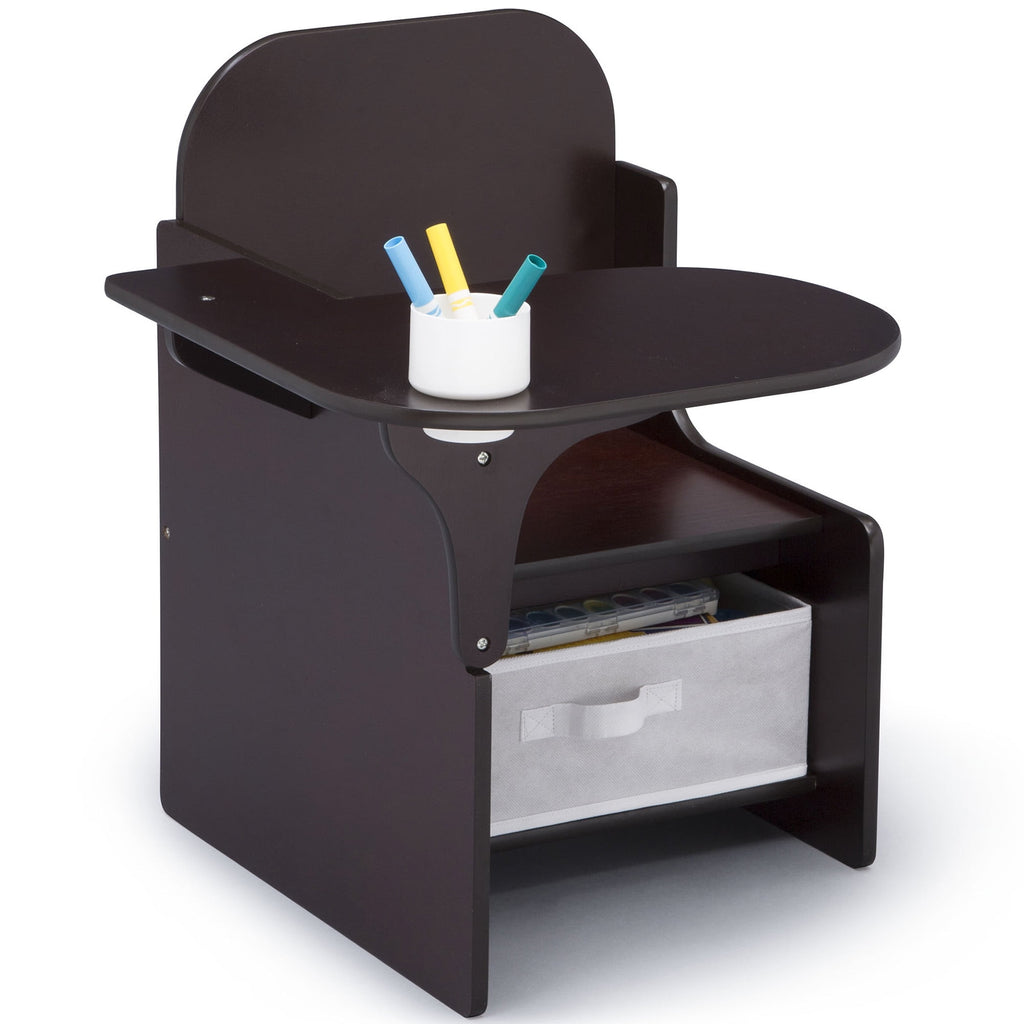 Delta Children Classic Chair Desk With Storage Bin, Dark Chocolate