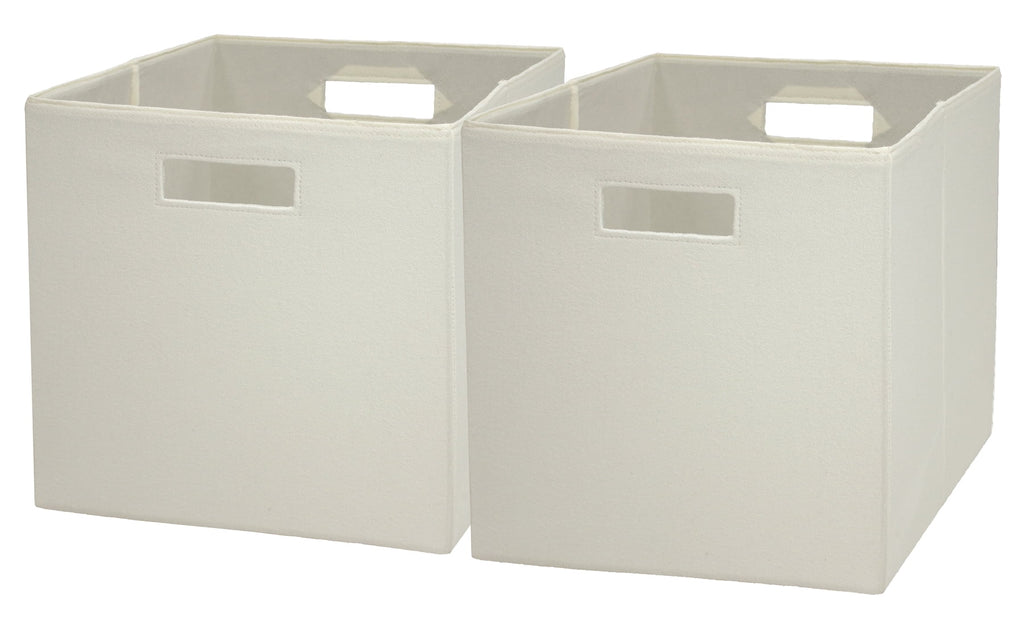 Better Homes & Gardens Fabric Cube Storage Bins (12.75" x 12.75"), Ivory, 2 Pack