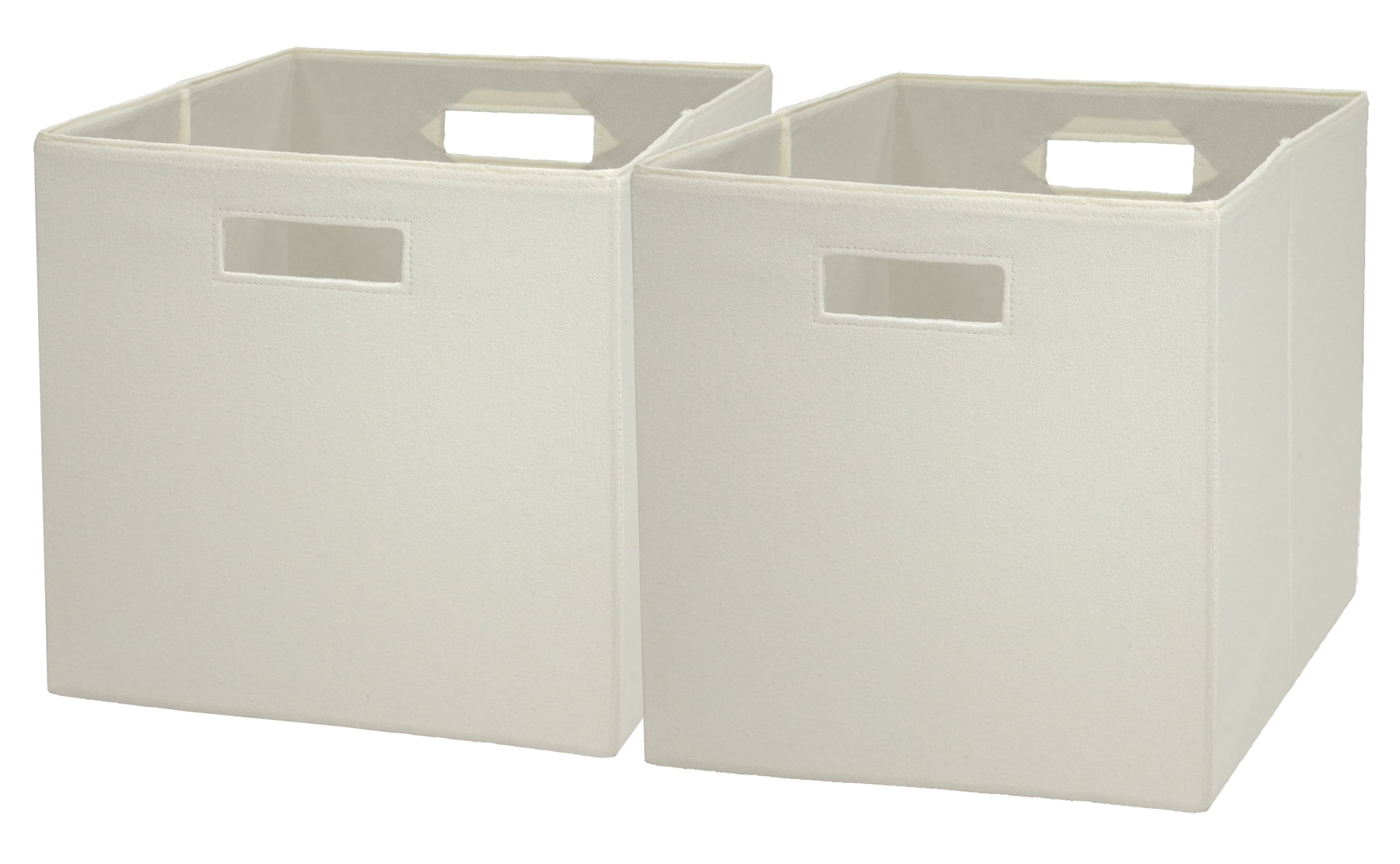Better Homes & Gardens Fabric Cube Storage Bins (12.75" x 12.75"), Ivory, 2 Pack