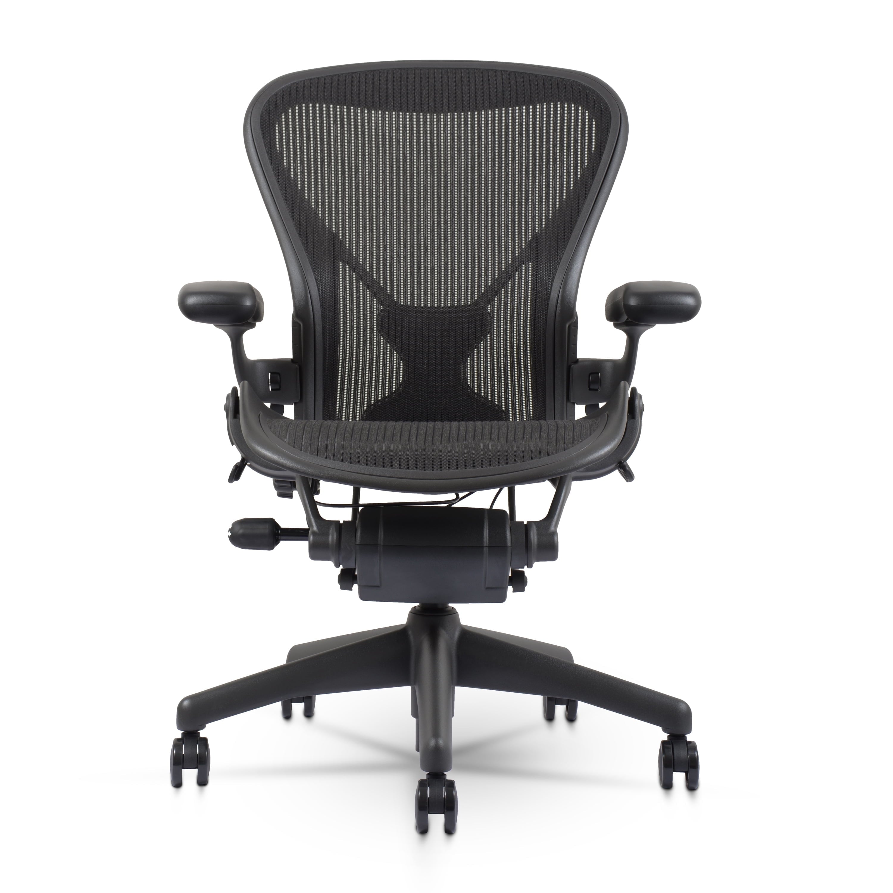  Herman Miller Aeron Chair Size B (𝙍𝙚𝙛𝙪𝙧𝙗𝙞𝙨𝙝𝙚𝙙) – Fully Loaded PostureFit Clip‑Latch Adjustable Arms and 12‑Year Warranty along with 3 Yr Mechanical Warranty