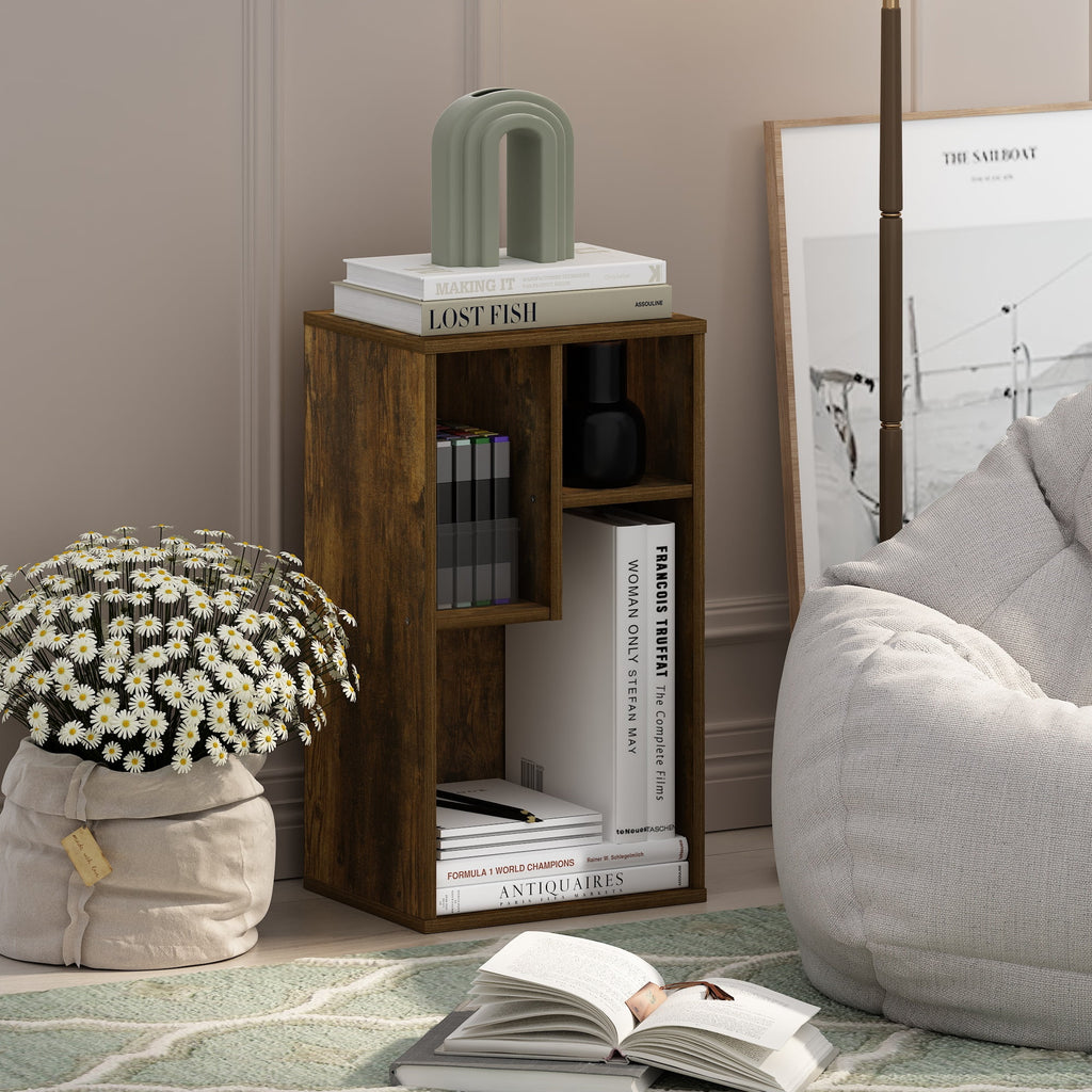 Furinno Daly 3-Cube Irregular Cubes Bookcase, Bookshelf, Storage Organizer, Amber Pine