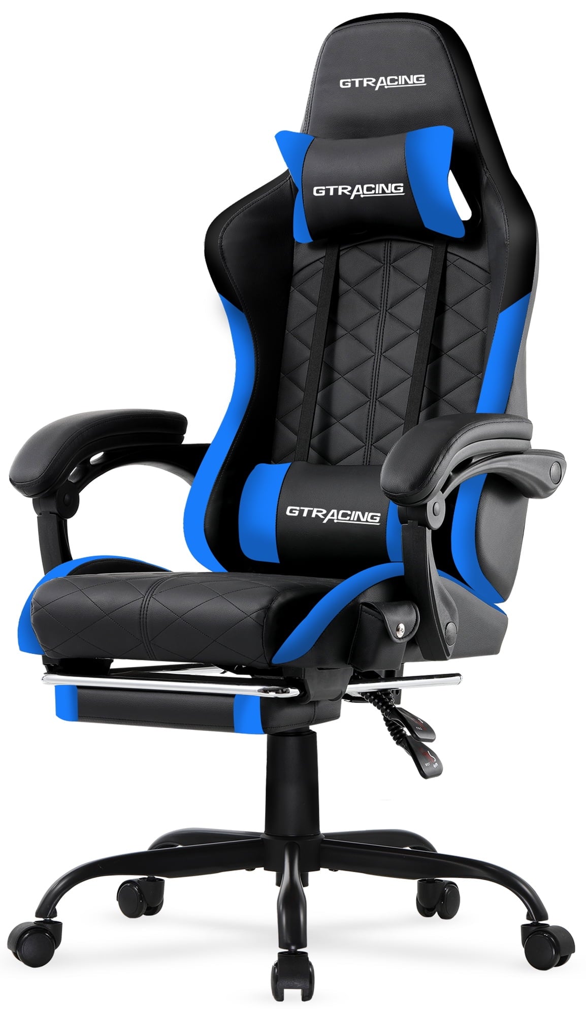 GTRACING GTW-100 Reclining Gaming Chair with Bluetooth, Adjustable Pillows and Footrest, Black