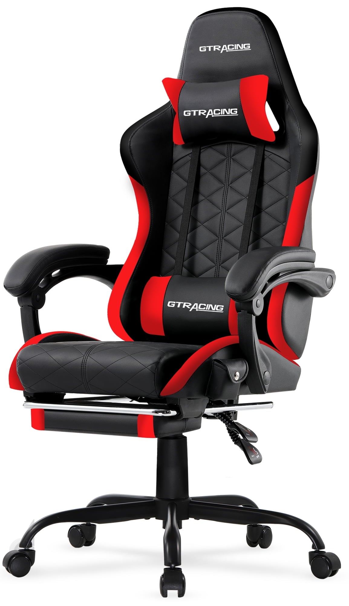 GTRACING GTW-100 Reclining Gaming Chair with Bluetooth, Adjustable Pillows and Footrest, Black