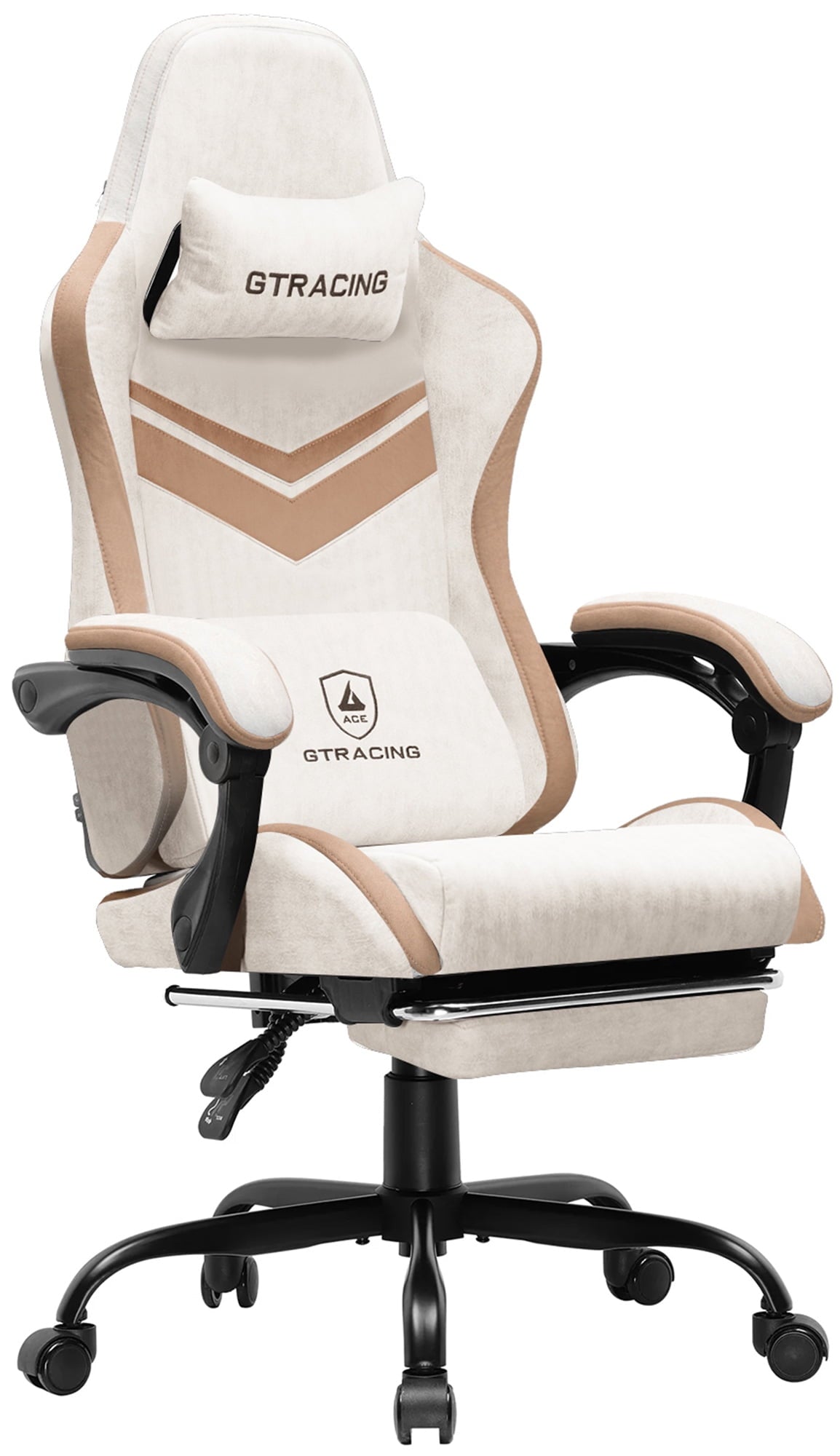 GTRACING GTW-300 Ergonomic Adjustable Height Reclining Fabric Gaming Chair , Gray/Blue