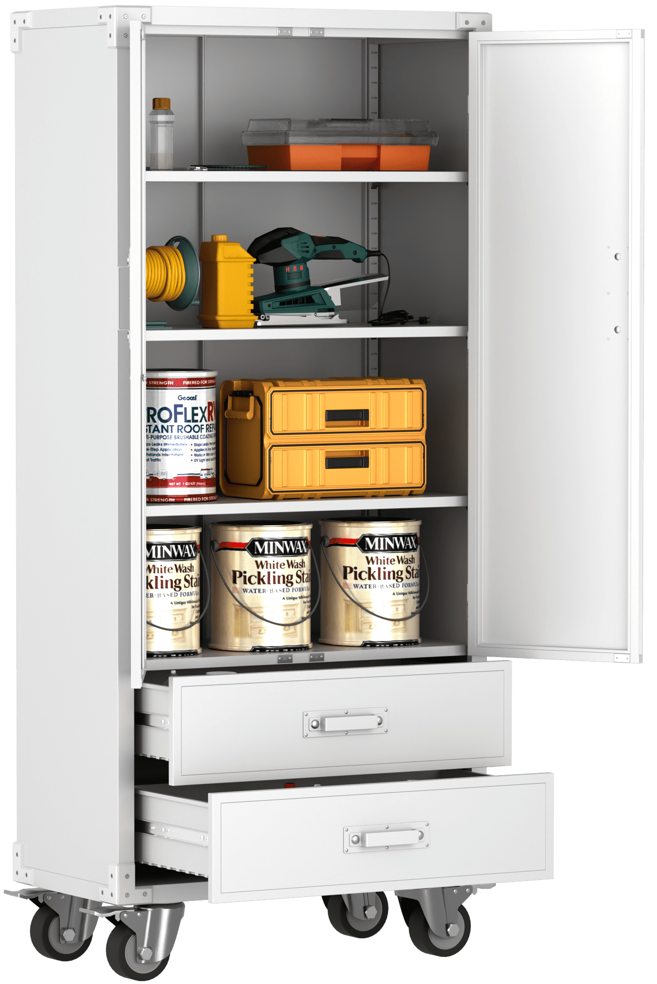 GangMei 71 Inches Tall Metal Garage Storage Cabinets with 5 Adjustable Shelves & Pegboards, Lockable Steel Black Storage Cabinet with Doors for Office, Home, School, Shops, Garage, Assembly required