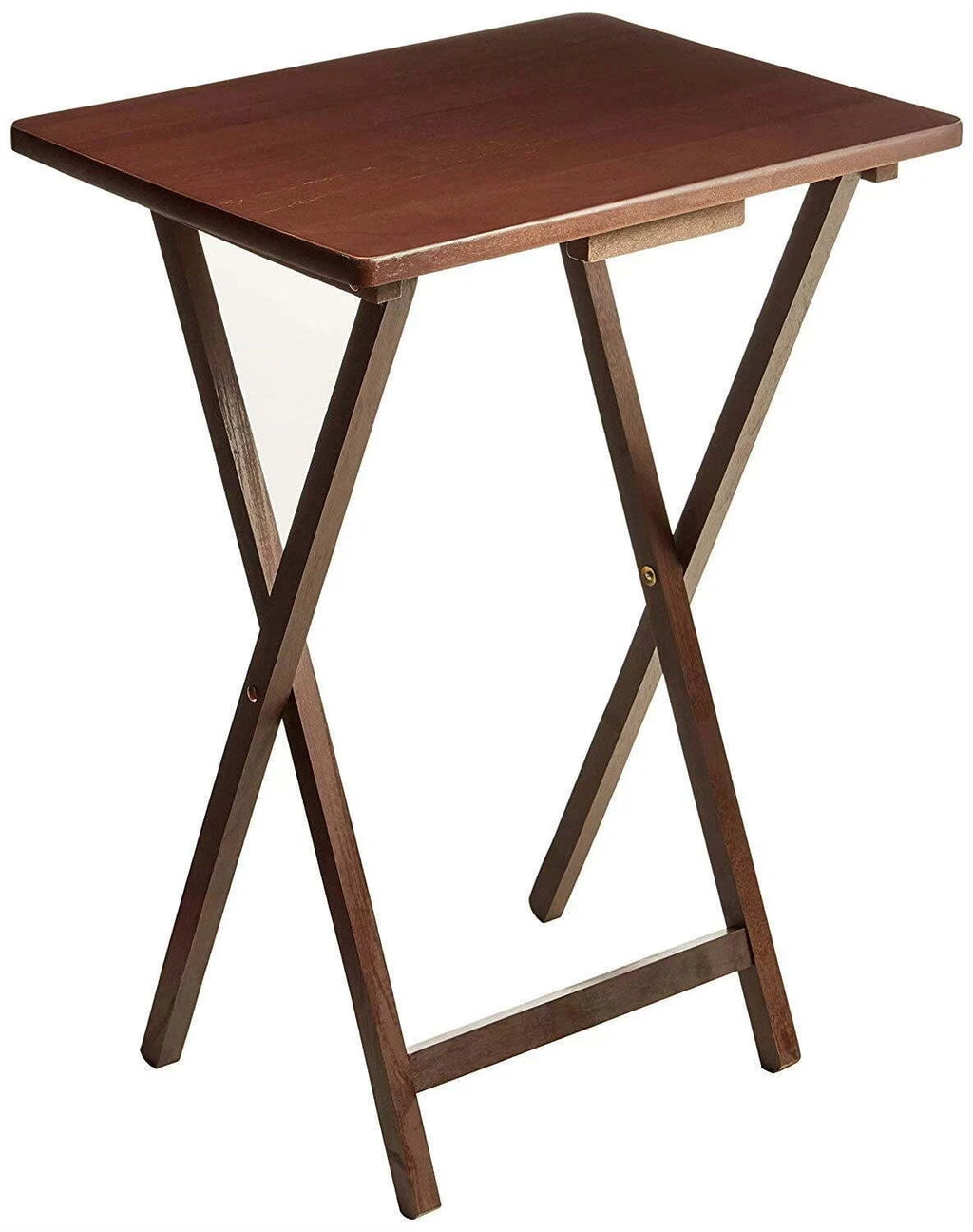 Indoor Single Folding Tv Tray Table - Walnut L 19 X W 15 X H 26