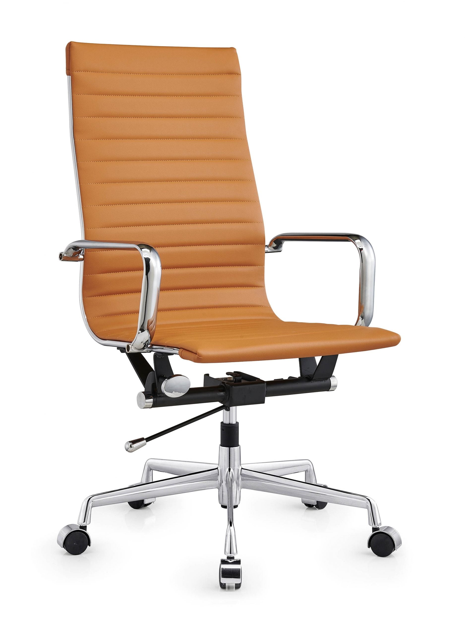 LUXMOD High Back Executive Office Chair with Armrest Black Adjustable Swivel Chair in Durable Vegan Leather Ergonomic Desk Chair for Extra Back and Lumbar Support – Terracotta