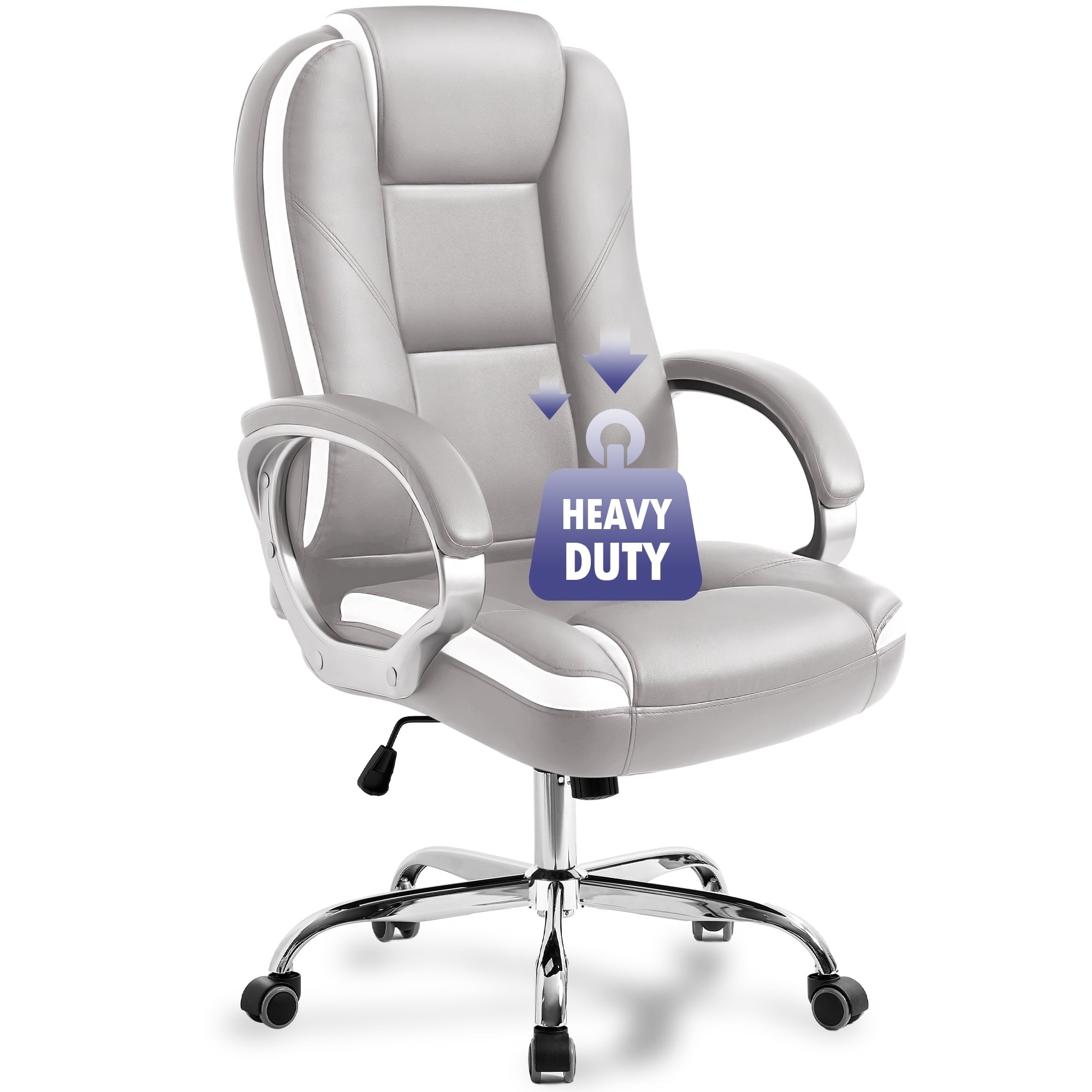 NEO CHAIR Home Office Chair, Heavy Duty Leather Office Chair, Ergonomic High Back Cushion Lumbar Back Support, Computer Desk Executive Chair for Work, 8 Hours Comfort, Jet Black