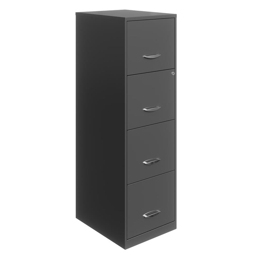 Pemberly Row 4 Drawers Vertical Black Metal Filing Cabinet Pre-assembled