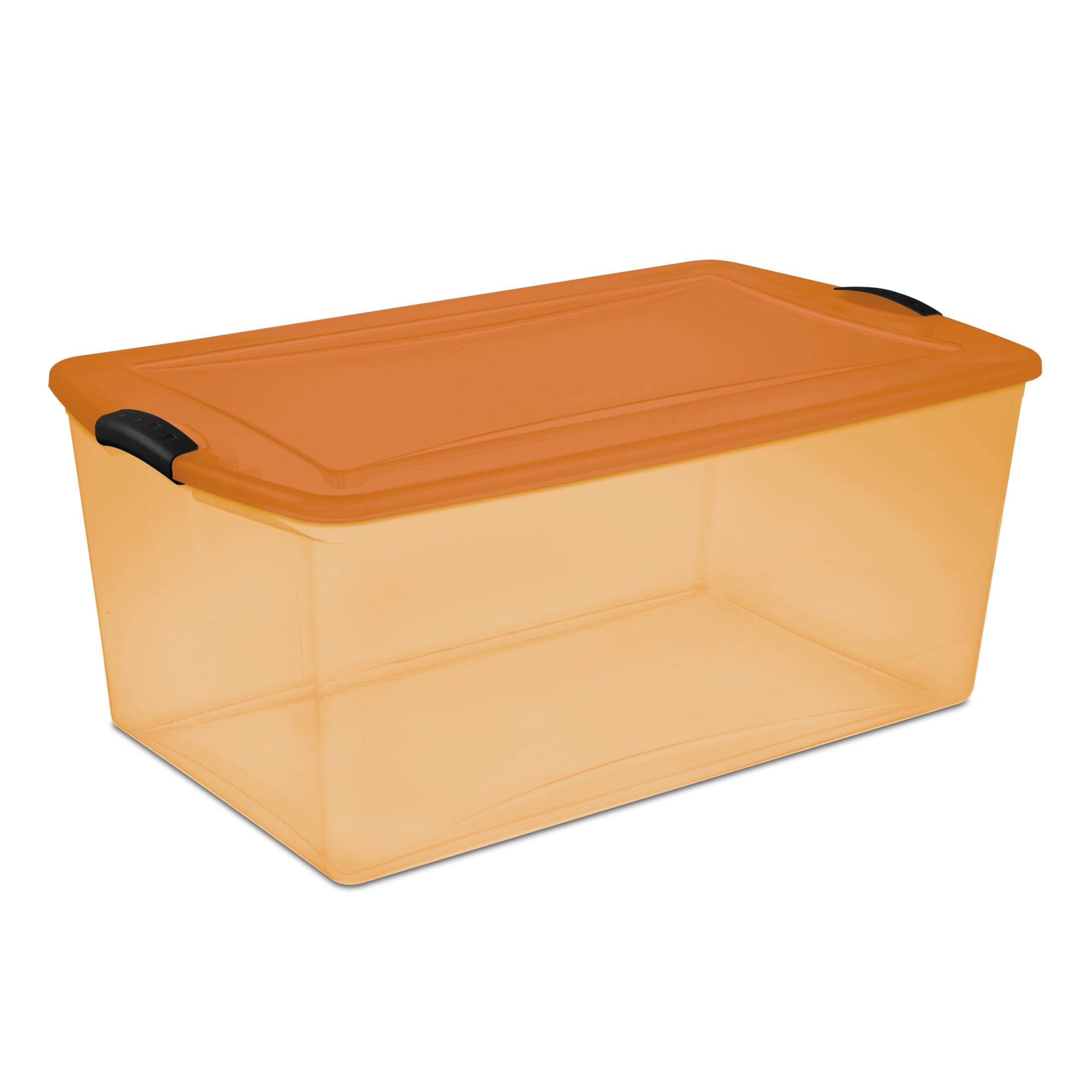 Sterilite 105 Quart Latch Box, Clear Plastic Storage Bin with Clear Lid, Blue Latch