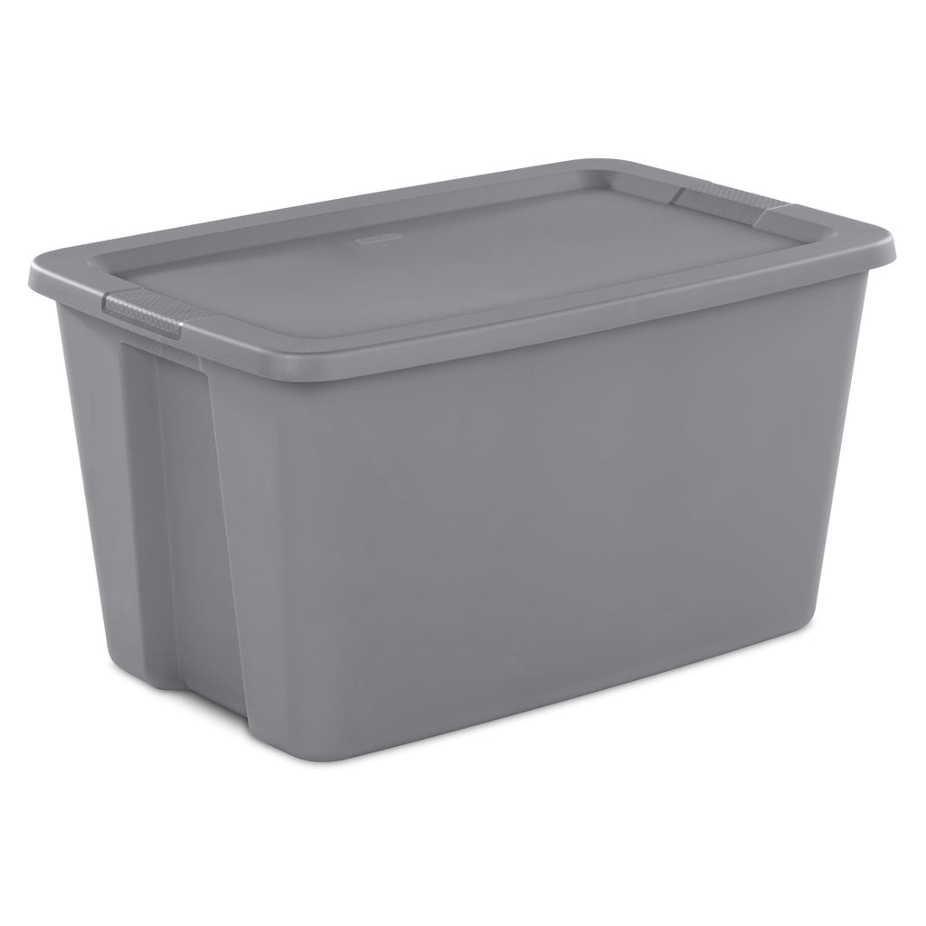 Sterilite Extra Large Storage Bin, 30 Gallon Plastic Storage Container with Snap-On Lid, Gray