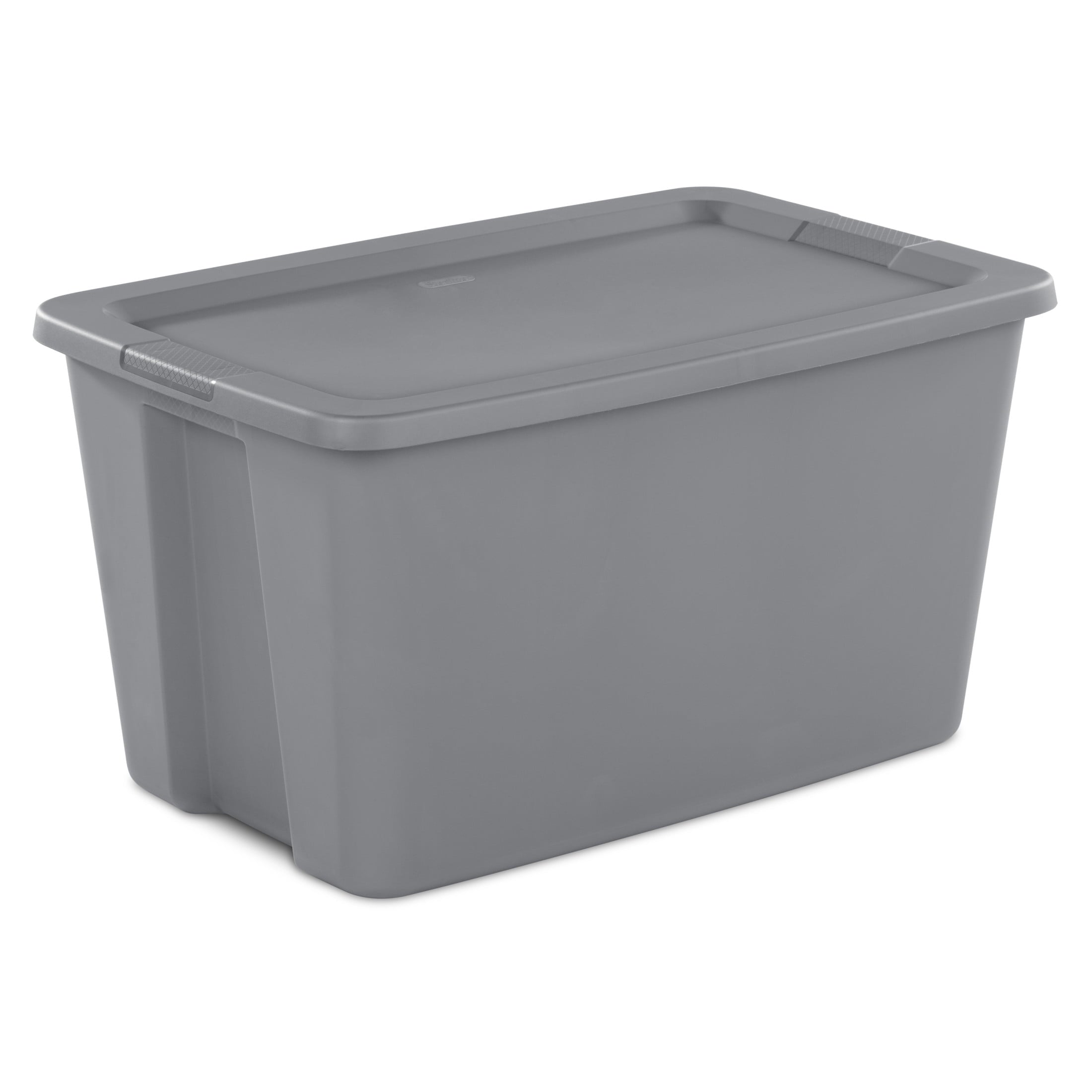 Sterilite Extra Large Storage Bin, 30 Gallon Plastic Storage Container with Snap-On Lid, Gray