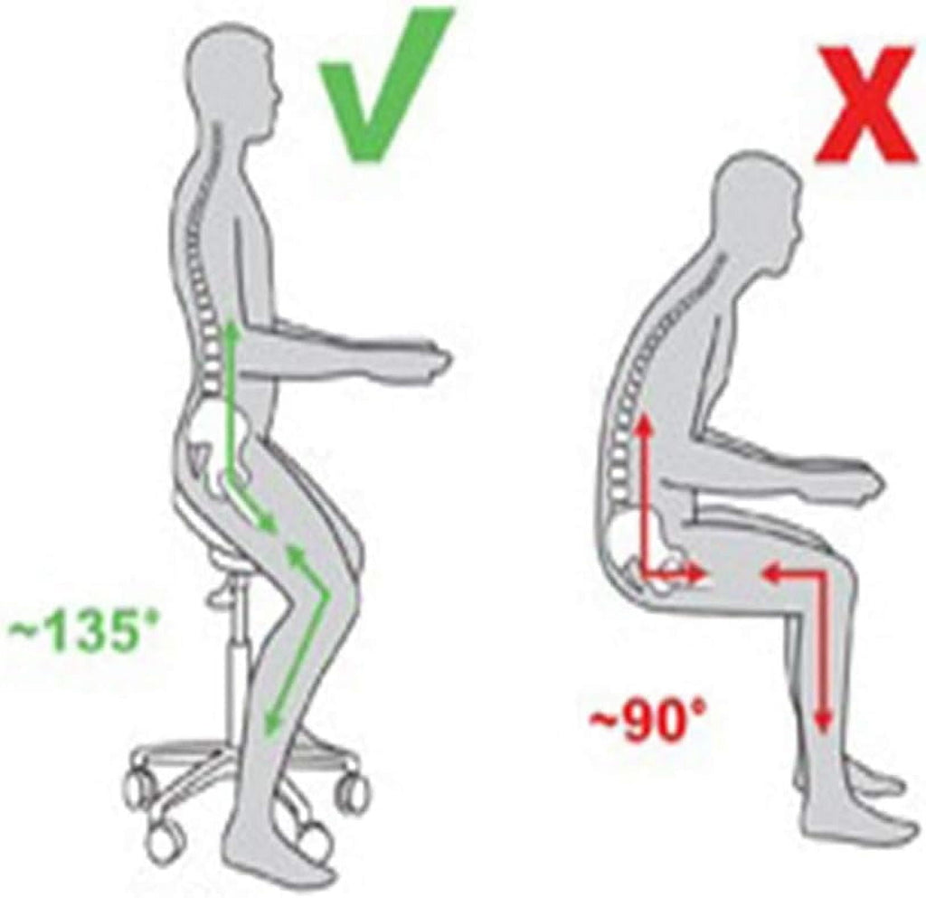 2xhome Ergonomic Saddle Stool with Back and Padded Seat, Tilt Height Adjustable Swivel Chair for Office or Medical Clinic, Black, Set of 1, 1 piece