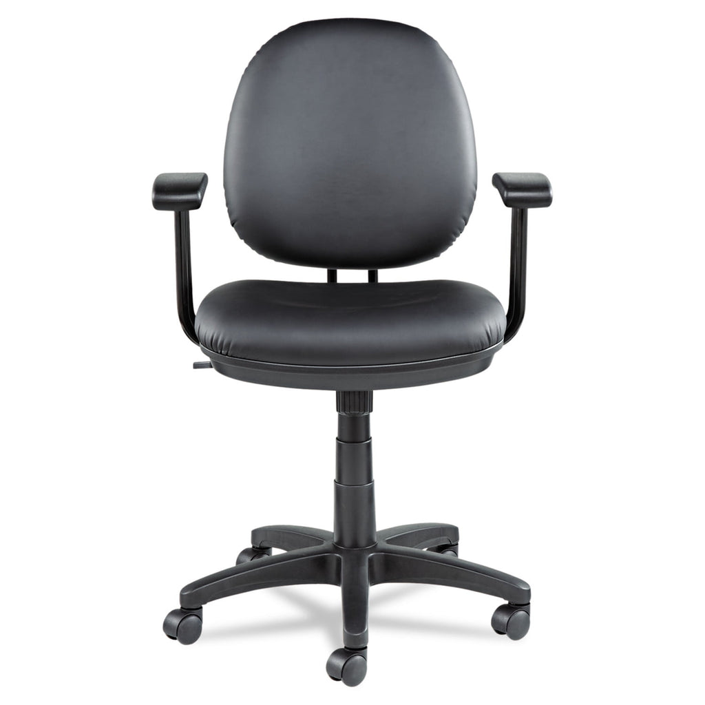 Alera Interval Series Swivel/Tilt Task Chair, Bonded Leather Seat/Back, up to 275 lb, Black