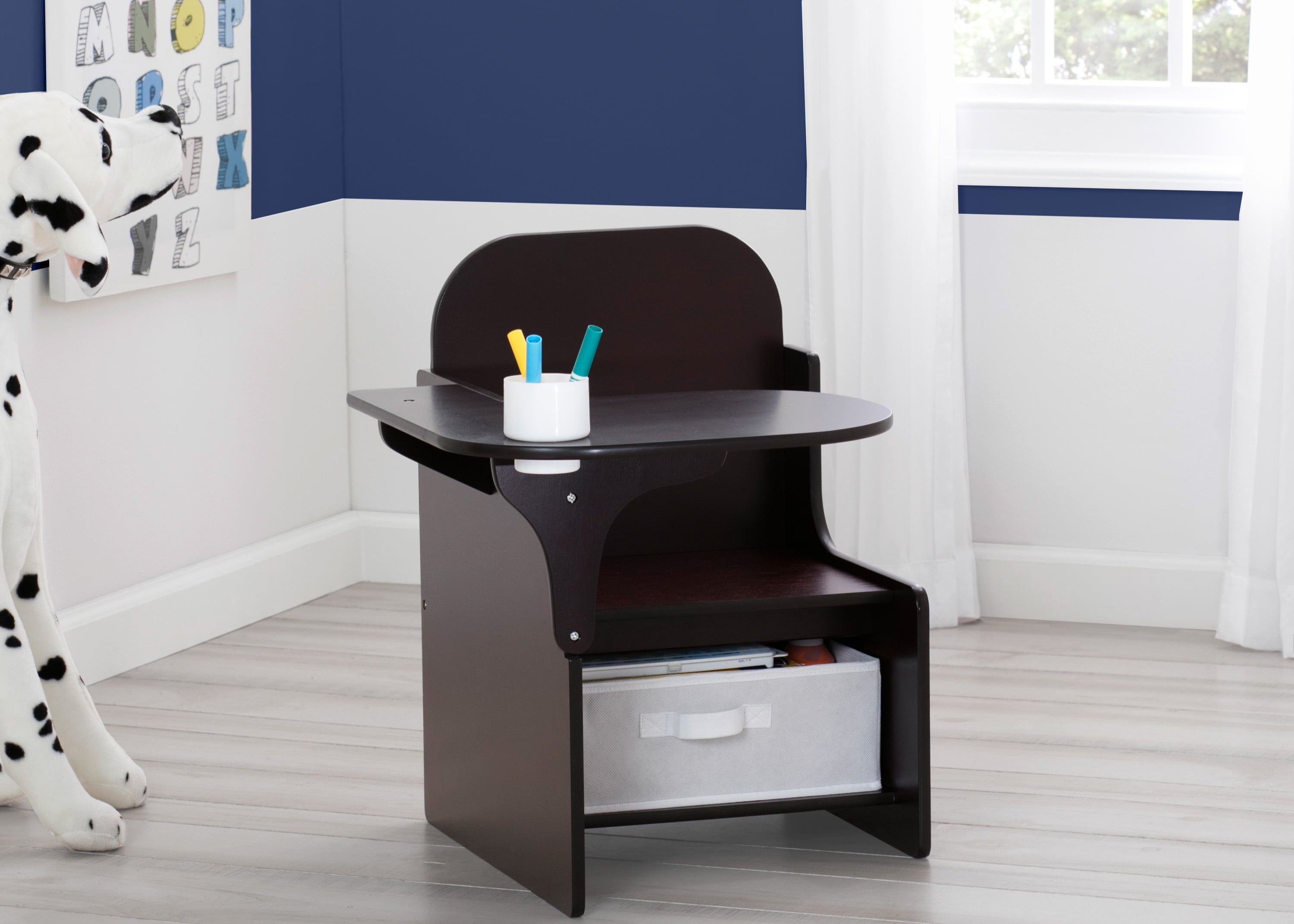 Delta Children Classic Chair Desk With Storage Bin, Dark Chocolate