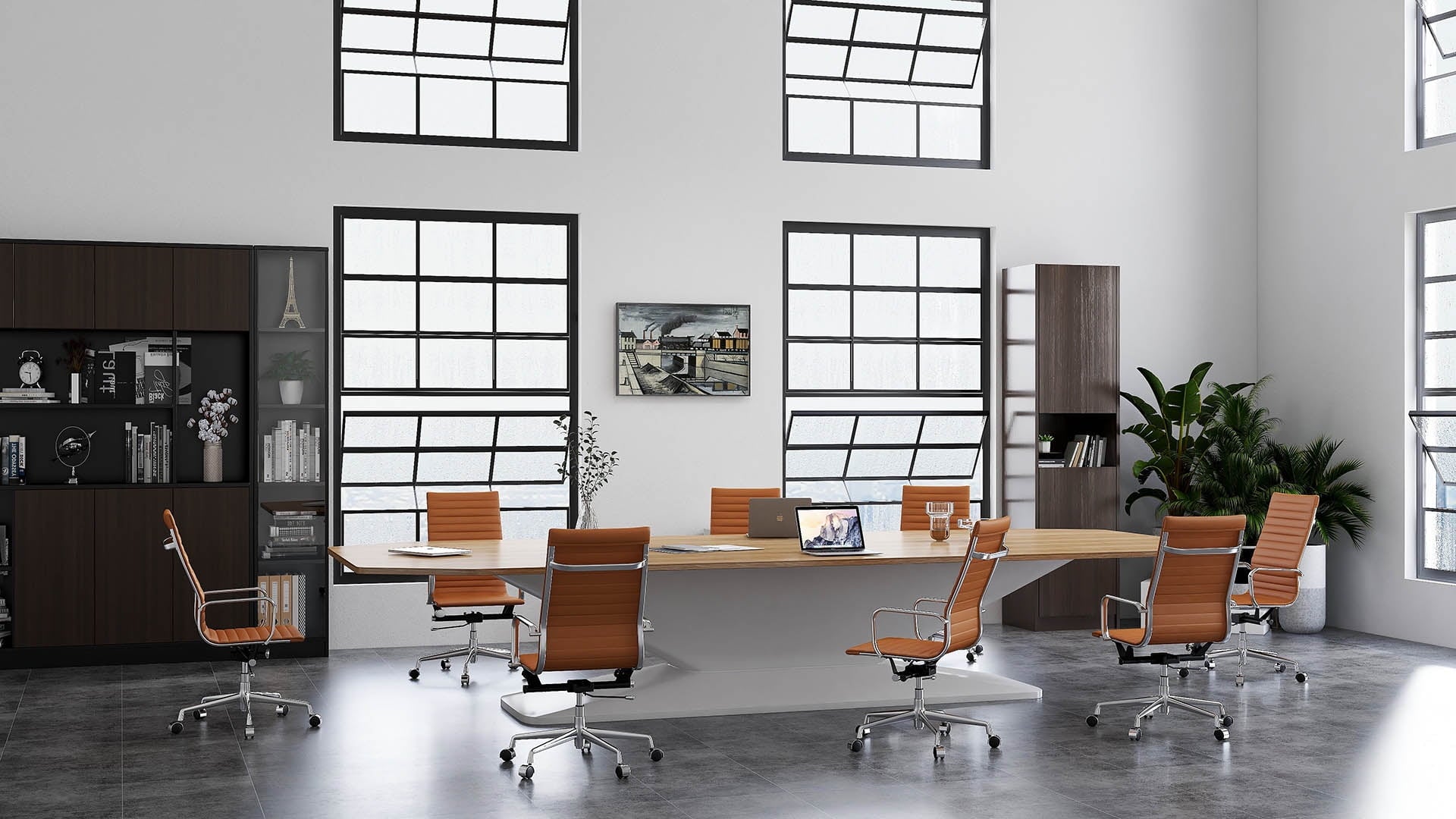 LUXMOD High Back Executive Office Chair with Armrest Black Adjustable Swivel Chair in Durable Vegan Leather Ergonomic Desk Chair for Extra Back and Lumbar Support – Terracotta