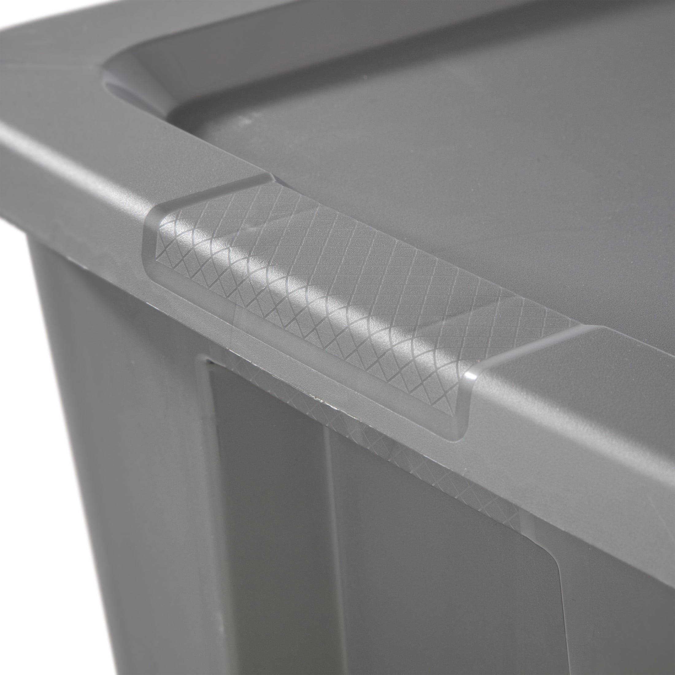 Sterilite Extra Large Storage Bin, 30 Gallon Plastic Storage Container with Snap-On Lid, Gray