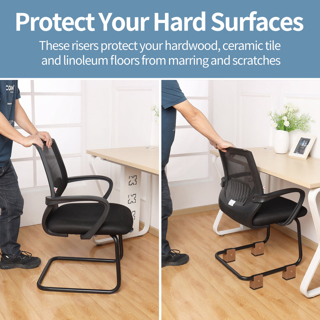 Ezprotekt Adjustable Furniture Riser Screw Clamp,Fits Foot Thickness of Bed from 0 to 1.5", Elevation in Heights 2"Bed Risers Heavy Duty (4Pack)