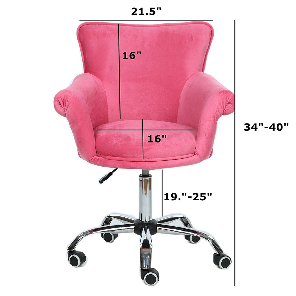 Magshion Deluxe Microfiber Office Desk Chair Bar stool Beauty Nail Salon Spa Vanity Seat Pink
