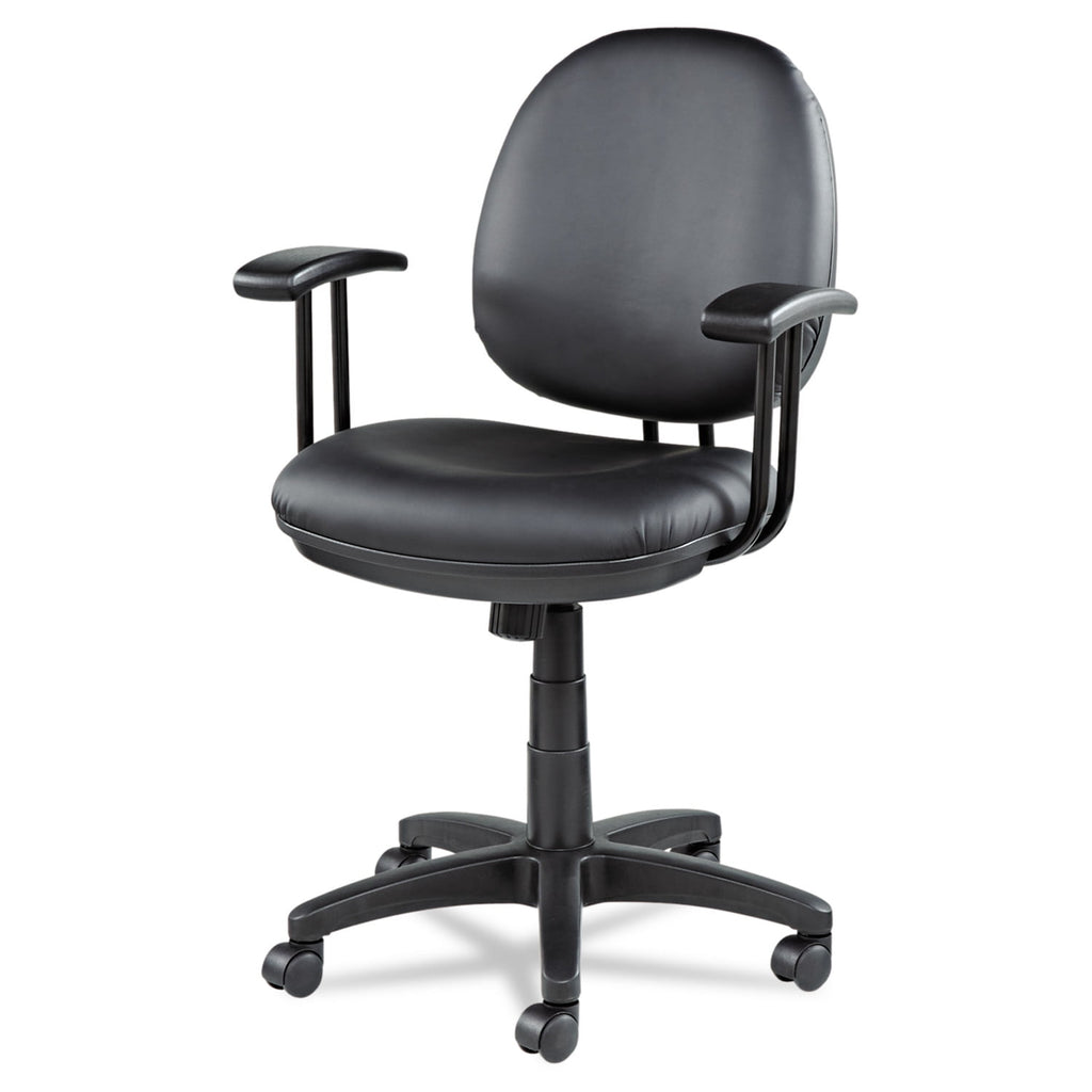Alera Interval Series Swivel/Tilt Task Chair, Bonded Leather Seat/Back, up to 275 lb, Black