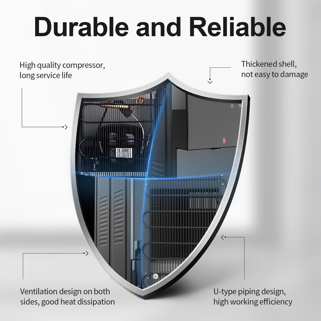 Manastin Top Loading Double Temperature Water Dispenser for 3 or 5 Gallon Bottles, Safety Lock, Detachable Water Tray, Stylish Black